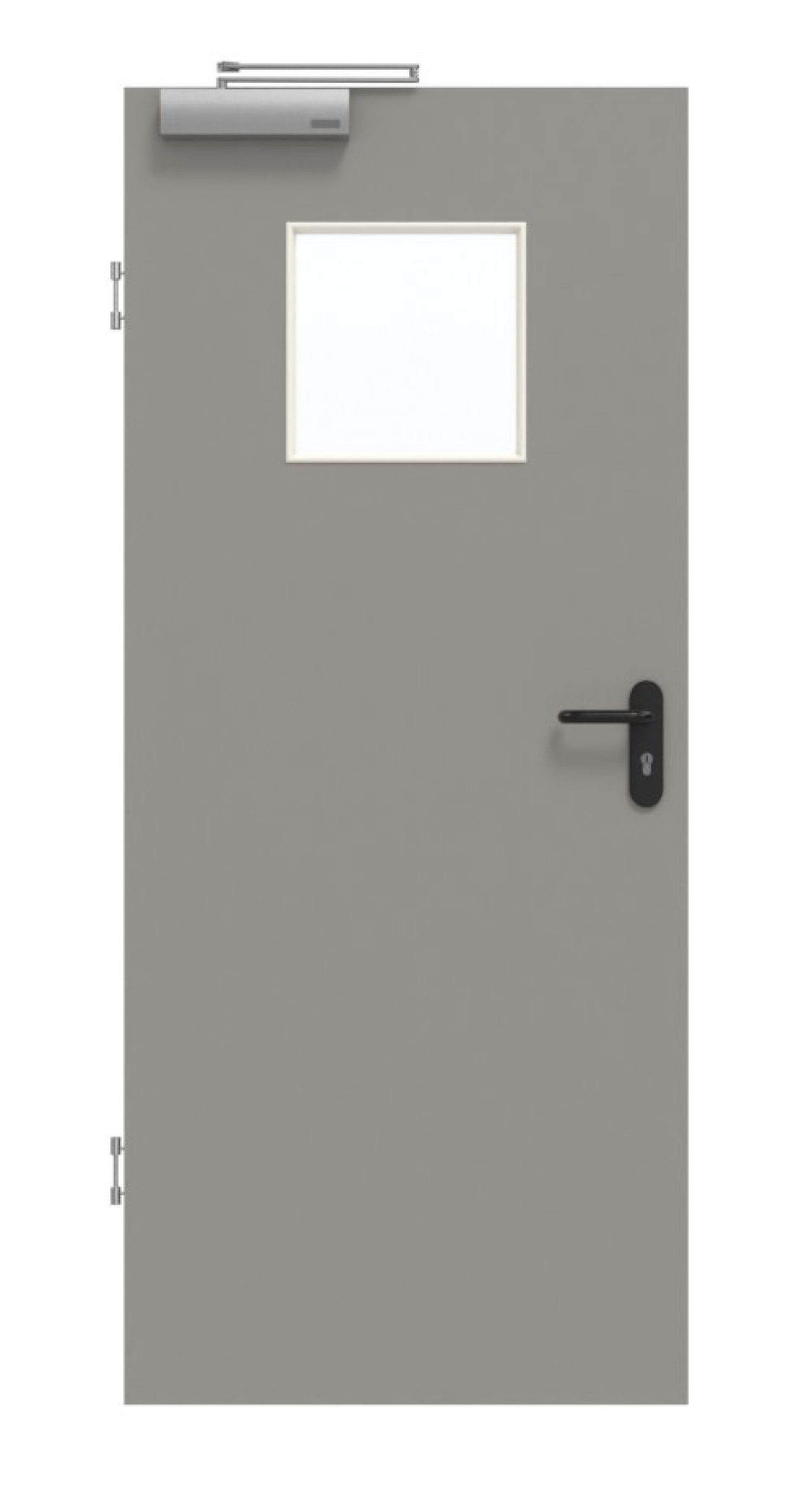 GARANT Rauchschutztür U12115SD Platingrau GHK08 mit Lichtausschnitt LA-8
