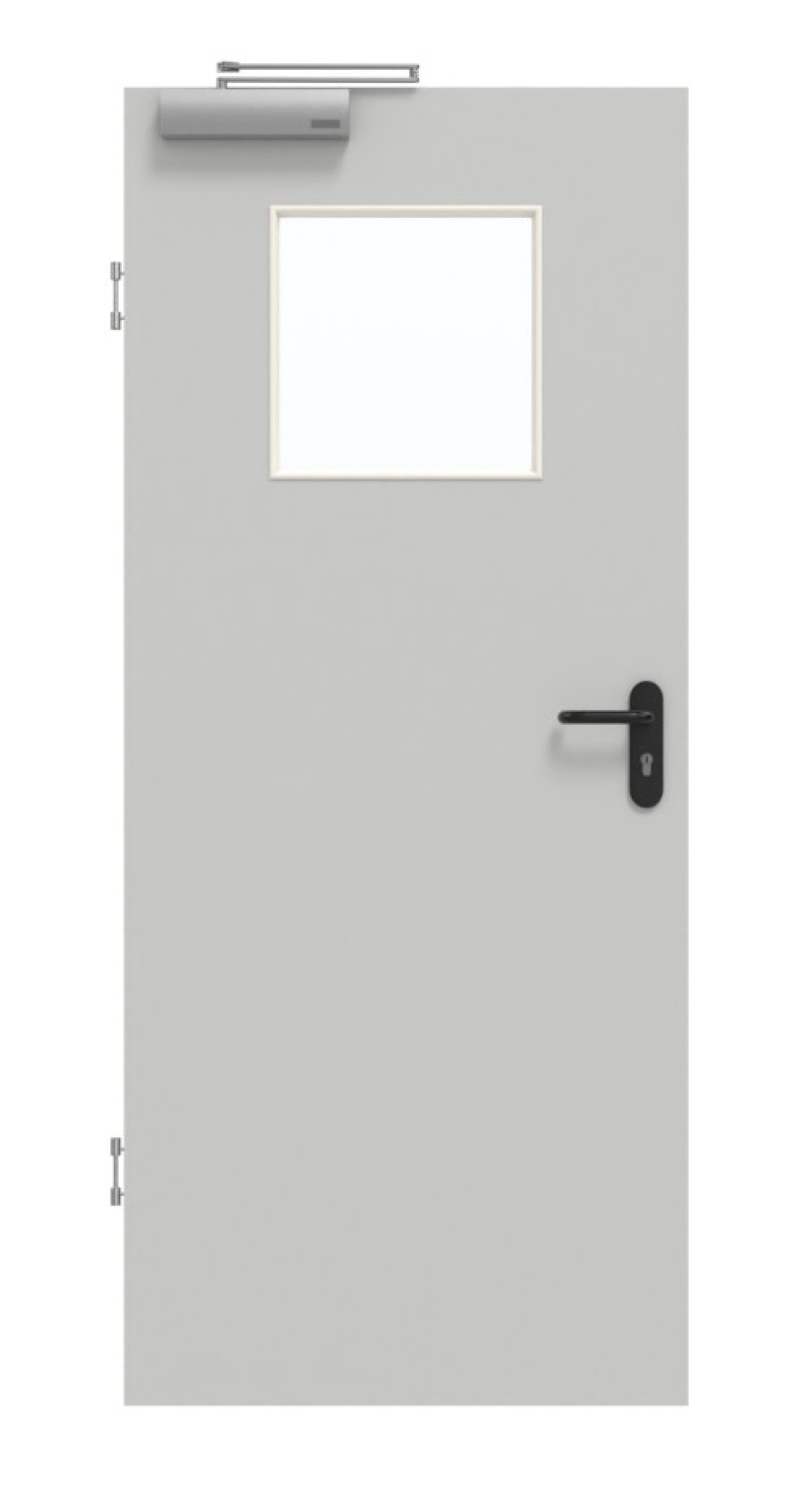 GARANT Rauchschutztür D92-60 Dove Grey Resopal mit Lichtausschnitt LA-9