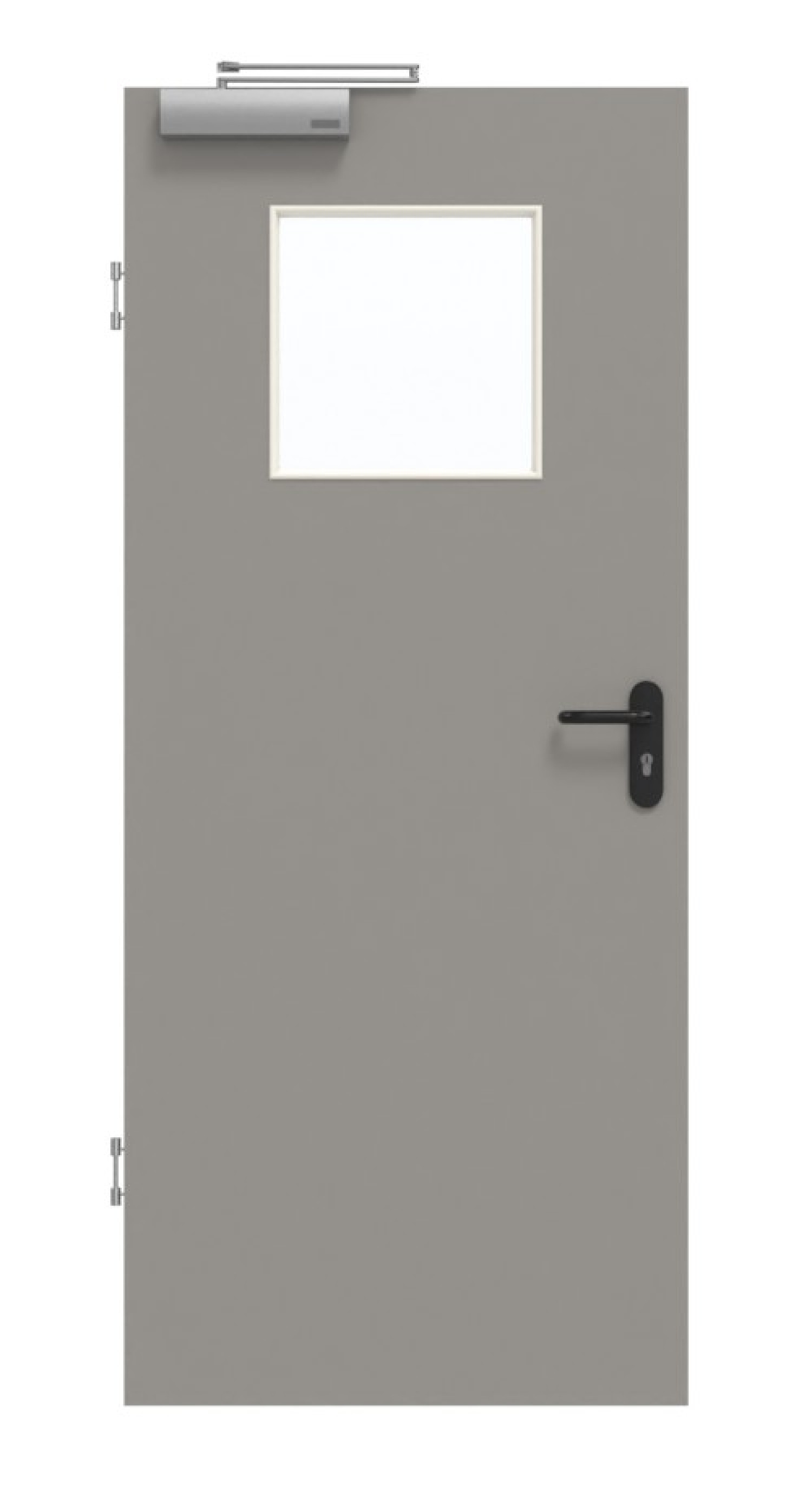 GARANT Rauchschutztür U12115SD Platingrau GHK08 mit Lichtausschnitt LA-9