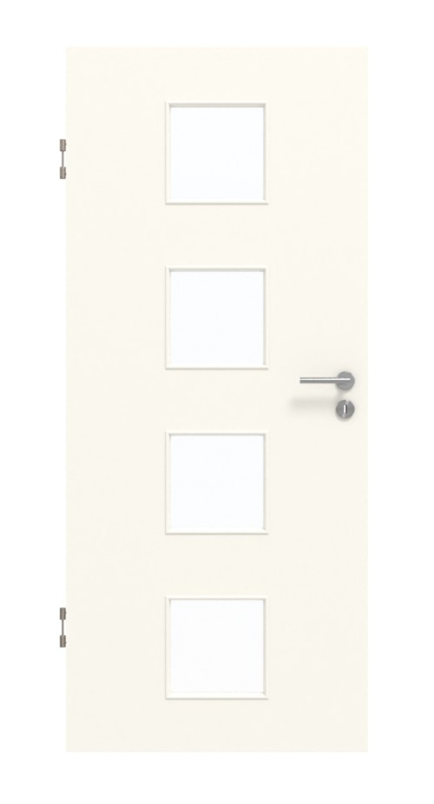 Frontansicht von GARANT Schallschutztür 0105-60 Pearl White CePaL mit Lichtausschnitt LA-10