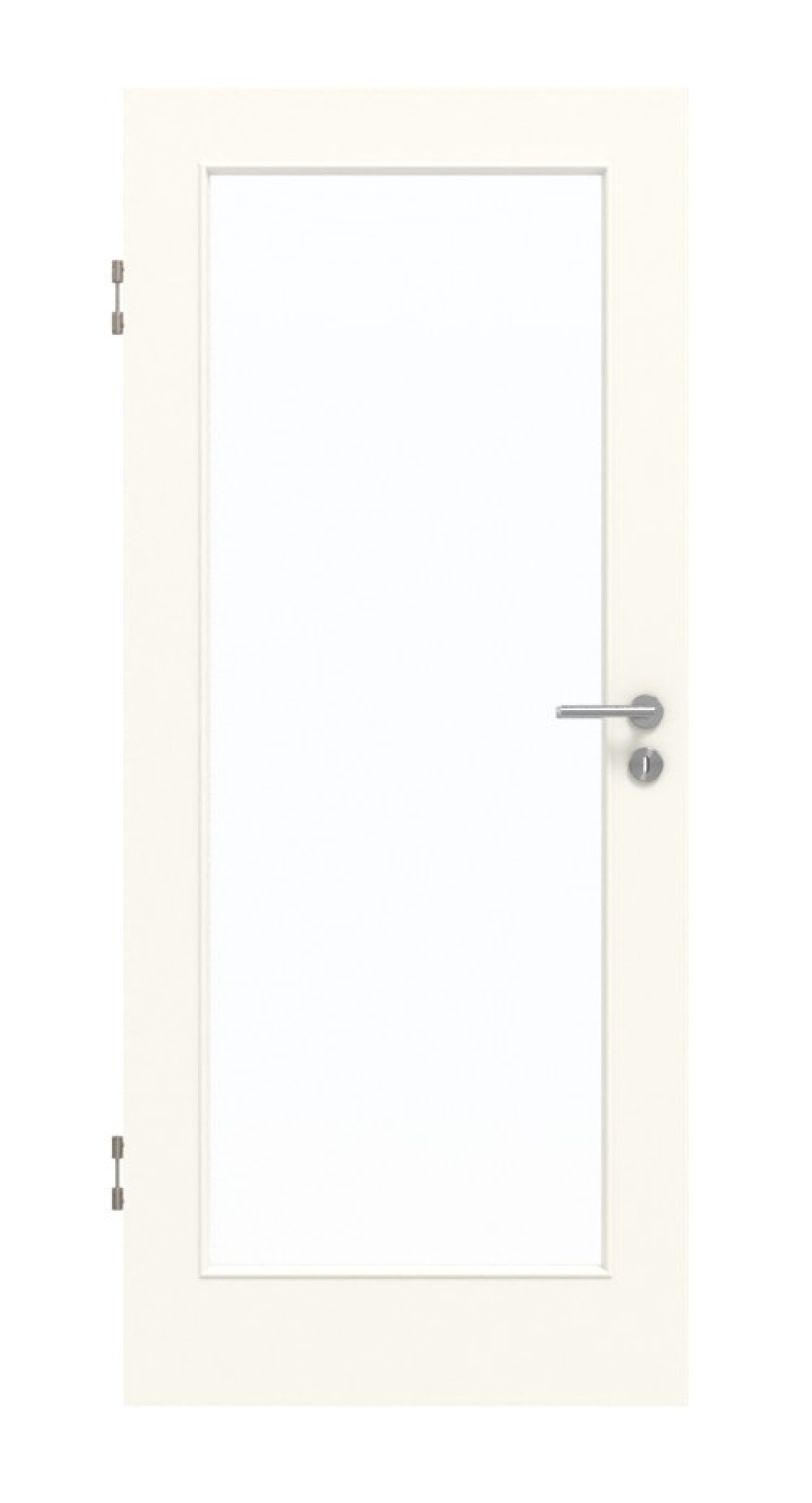 Frontansicht von GARANT Schallschutztür 0105-60 Pearl White CePaL mit Lichtausschnitt LA-3