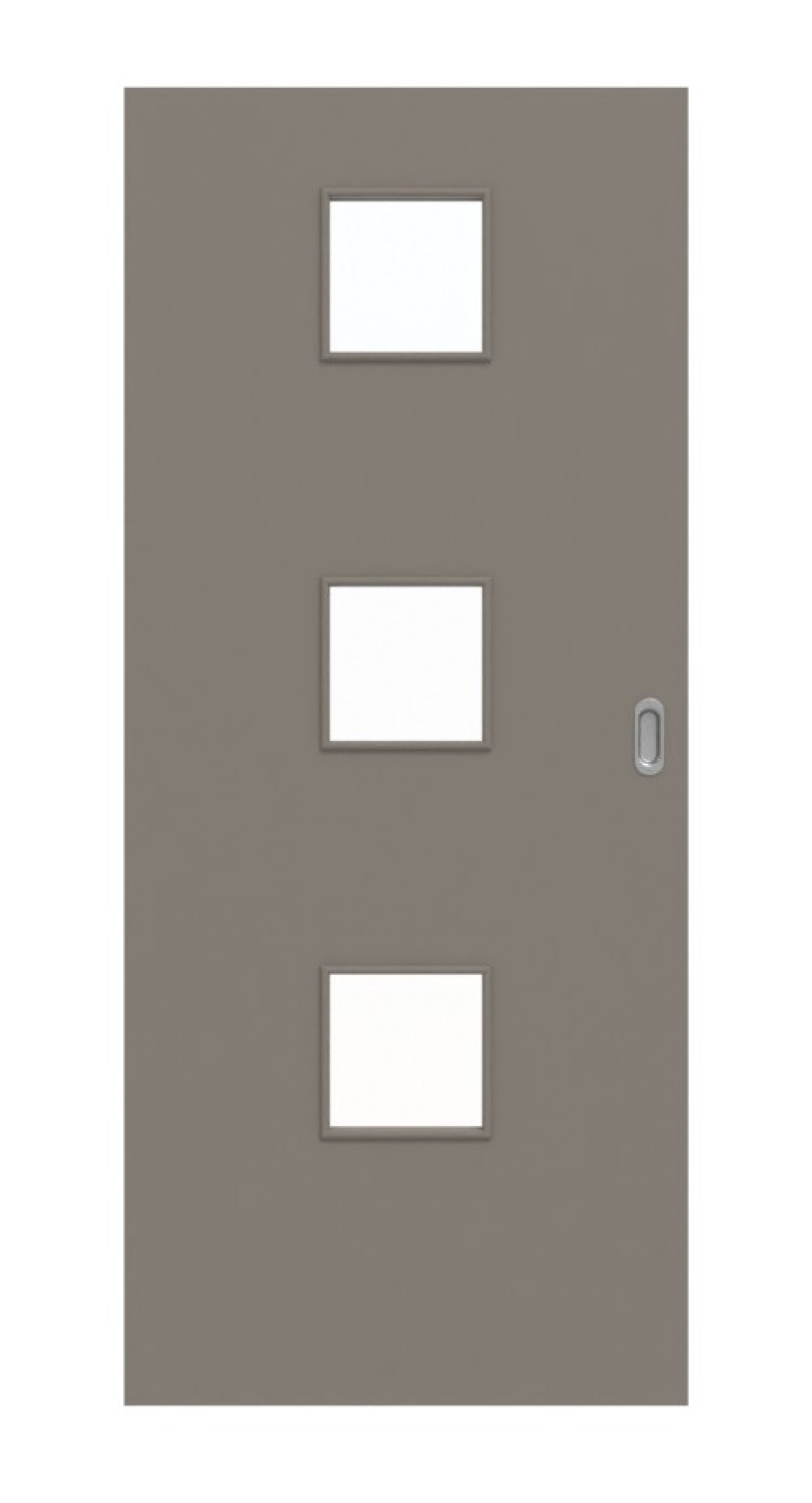 Frontansicht von Schiebetür Taupe RAL 7048 Lack LA 10 Basic - Huga