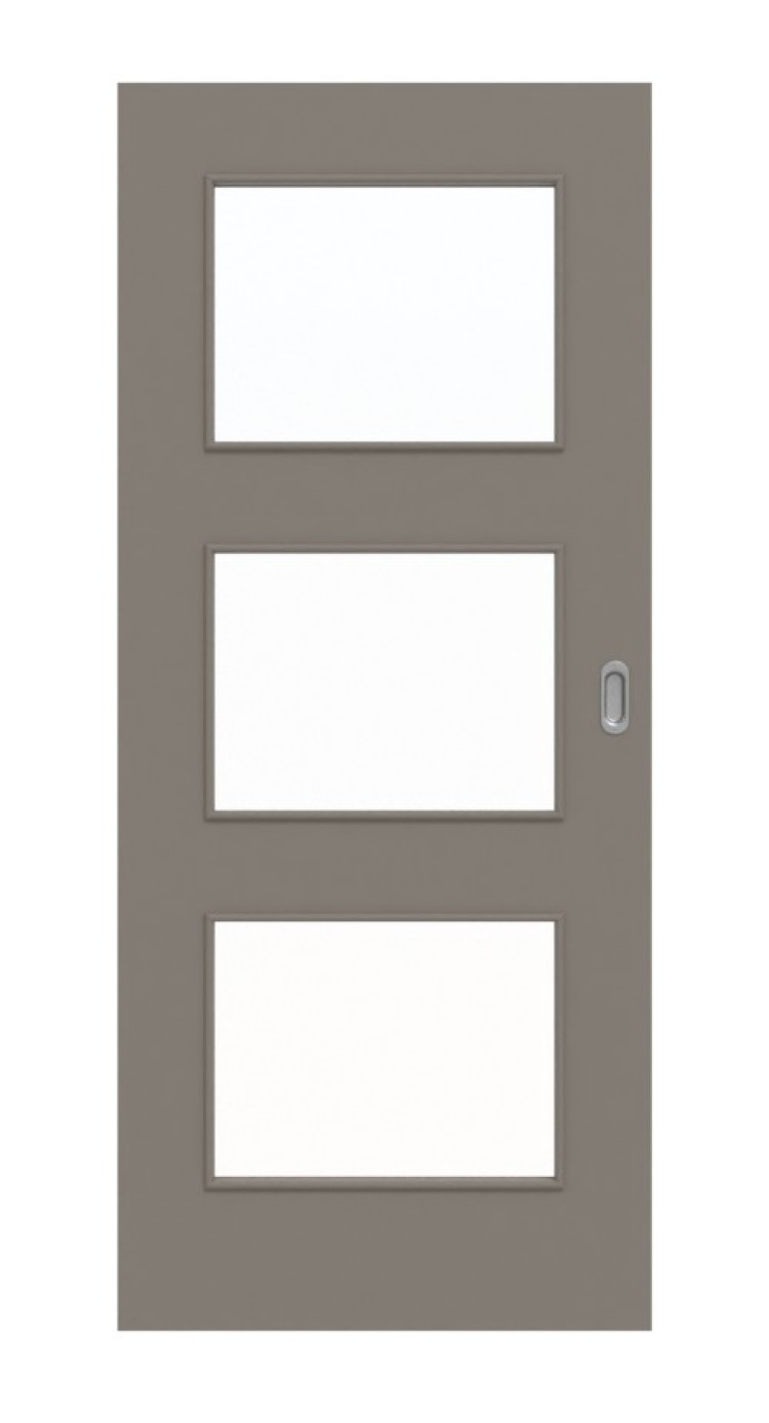 Frontansicht von Schiebetür Taupe RAL 7048 Lack LA 11 Basic - Huga