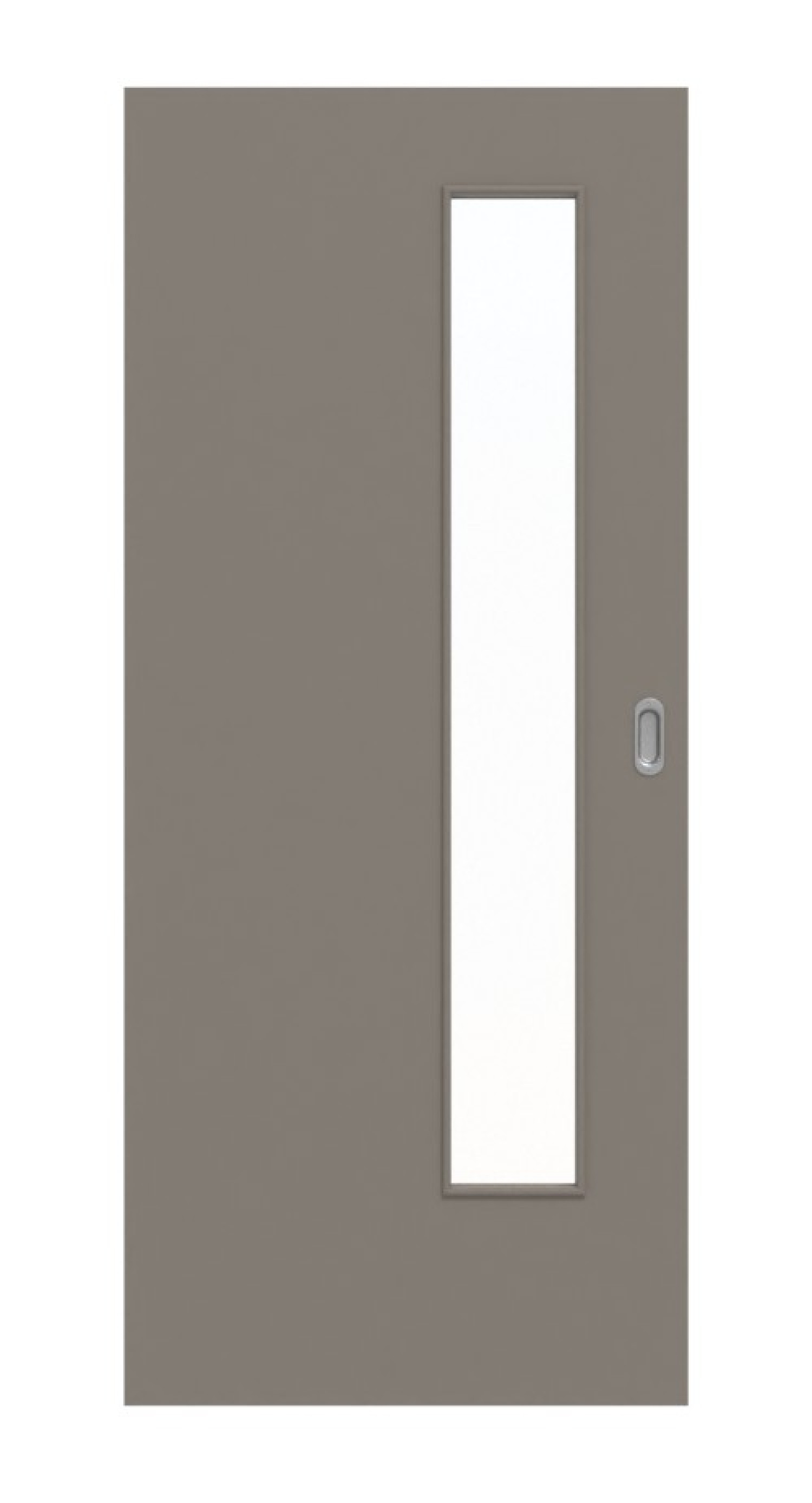 Frontansicht von Schiebetür Taupe RAL 7048 Lack LA 24 schlossseitig Basic - Huga