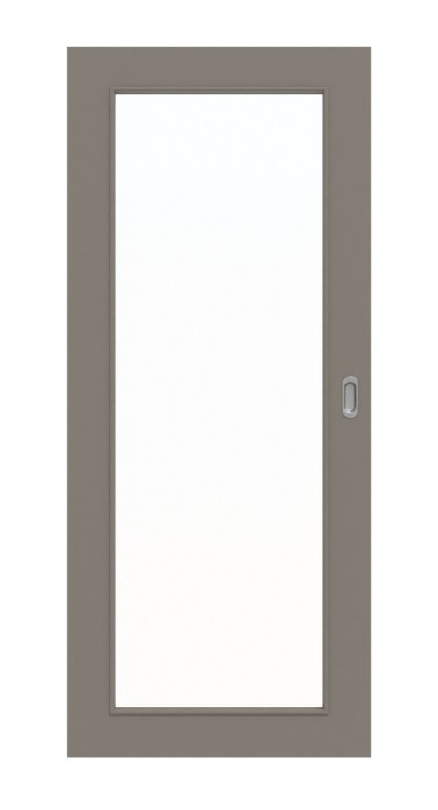 Frontansicht von Schiebetür Taupe RAL 7048 Lack LA 27 Basic - Huga