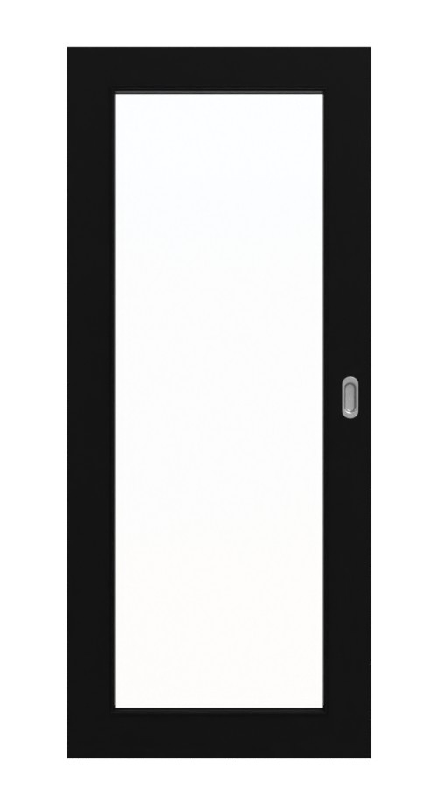 Frontansicht von Schiebetür Schwarz RAL 9005 Lack LA-27 Basic - Huga