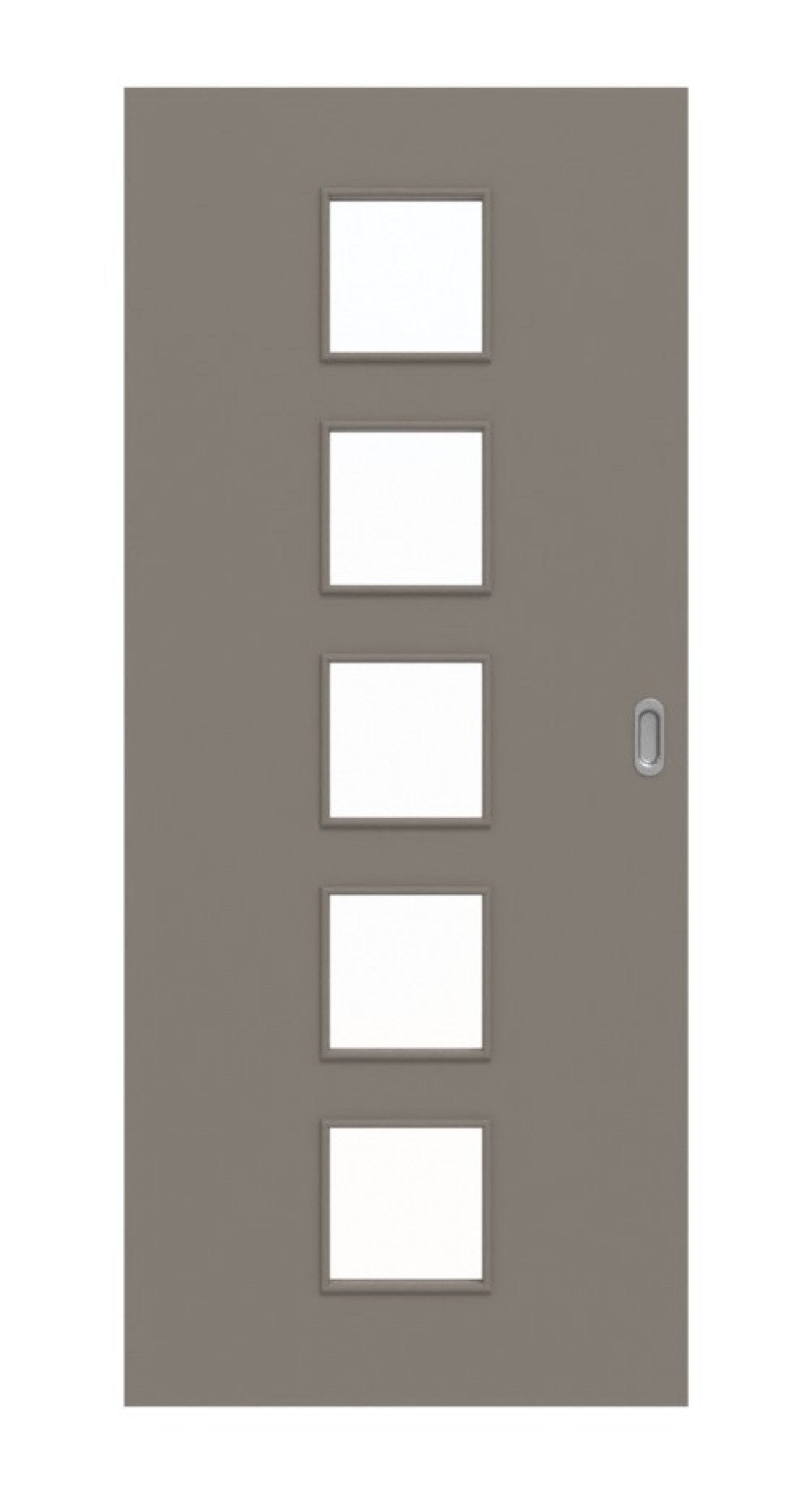 Frontansicht von Schiebetür Taupe RAL 7048 Lack LA 5 Basic - Huga