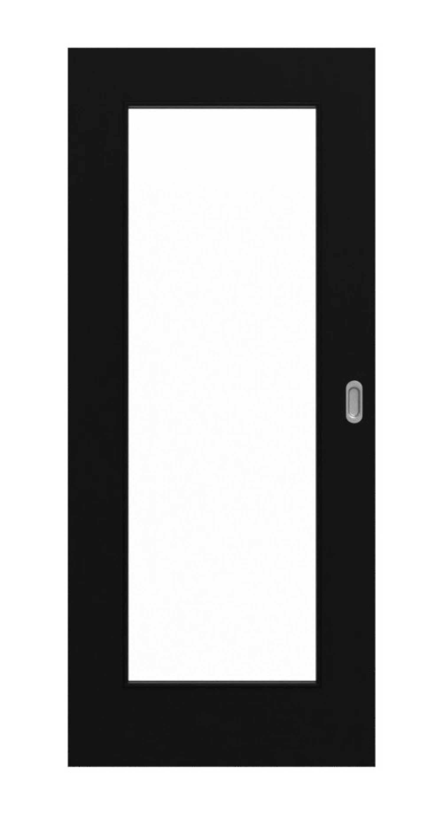 Frontansicht von Schiebetür Schwarz RAL 9005 Lack LA-8 Basic - Huga