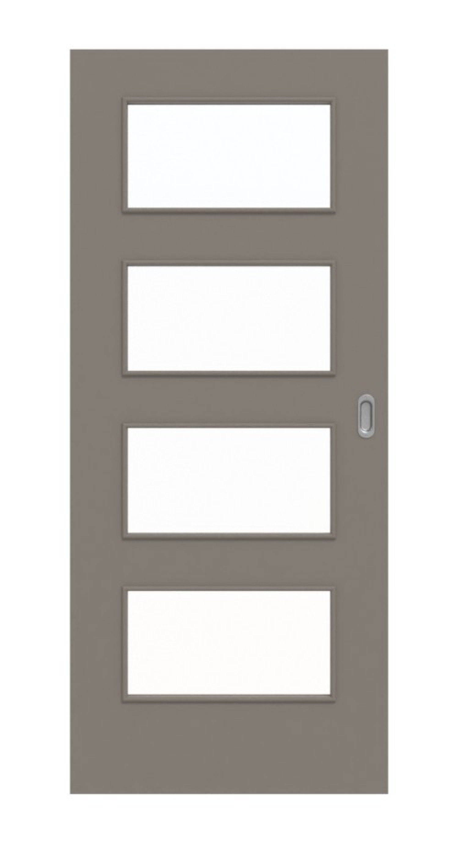 Frontansicht von Schiebetür Taupe RAL 7048 Lack LA 9 Basic - Huga