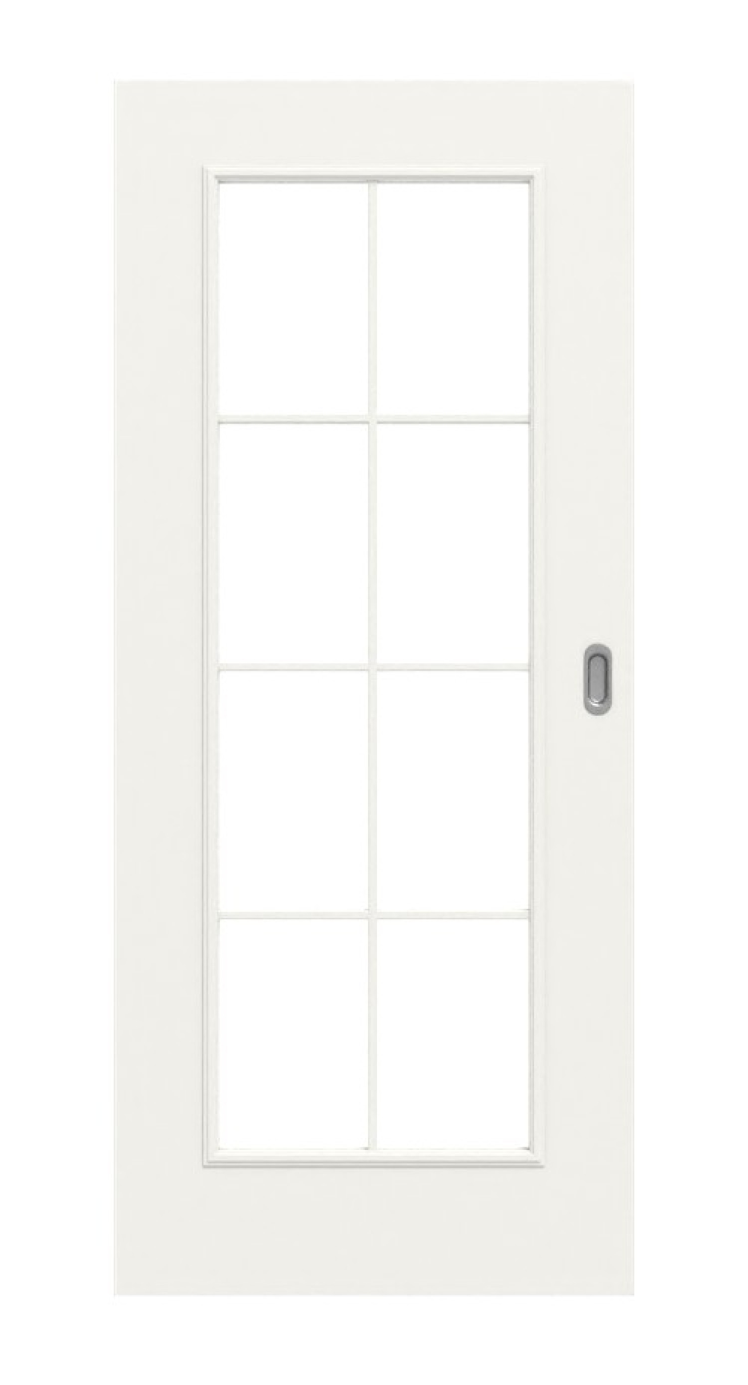 Frontansicht von Landhaus 1 LA Sprosse 2/4 Classic Weißlack Schiebetür - Huga