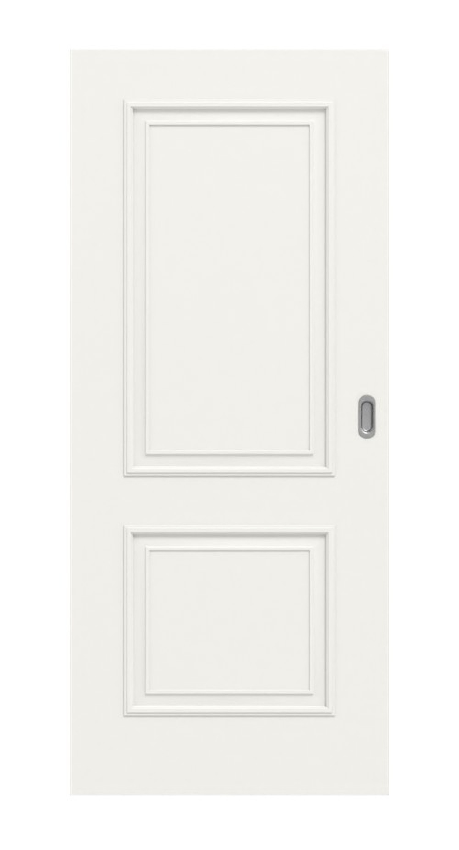 Frontansicht von Landhaus 2 Classic Weißlack Schiebetür - Huga