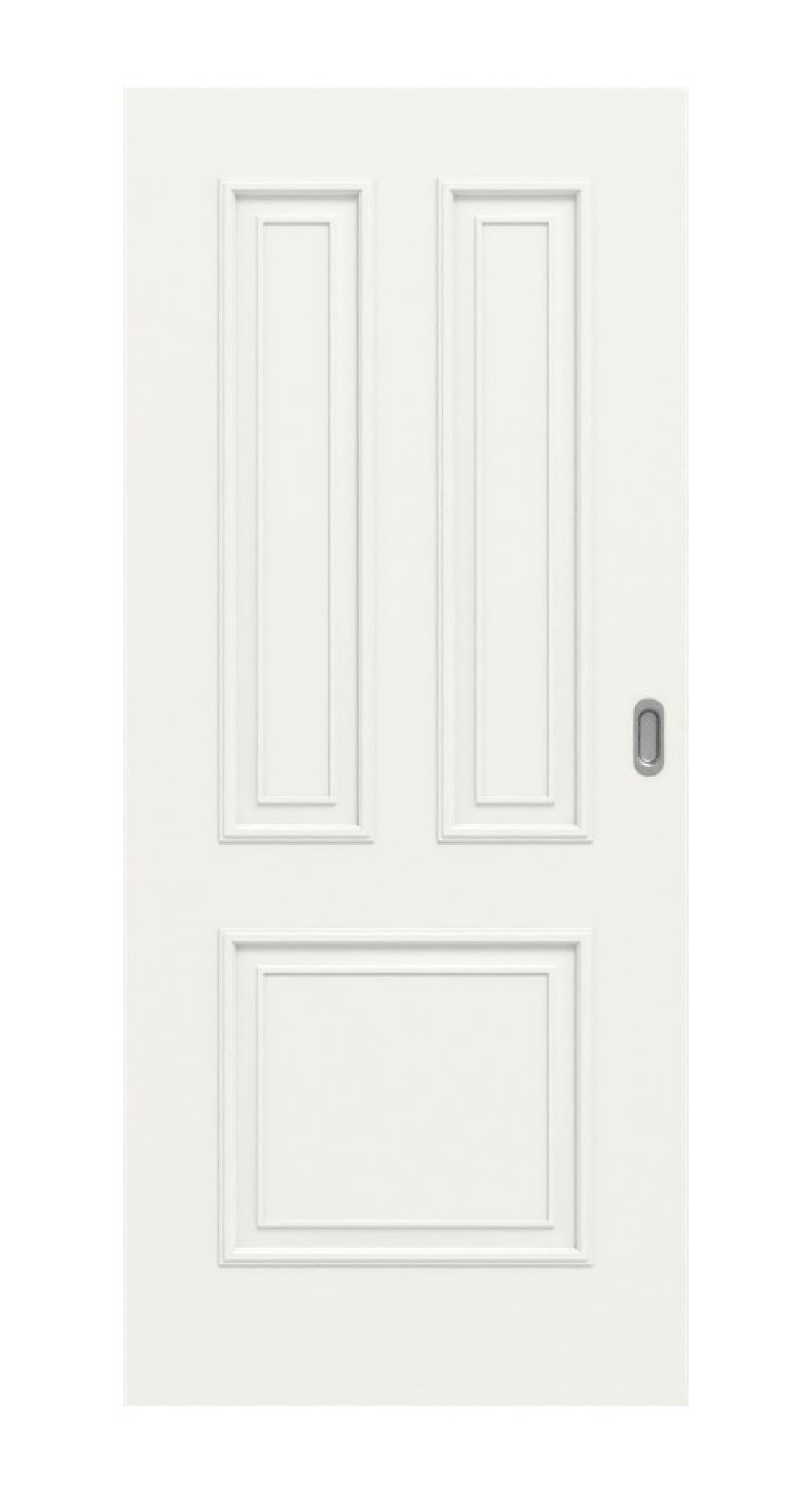 Frontansicht von Landhaus 3 Classic Weißlack Schiebetür - Huga