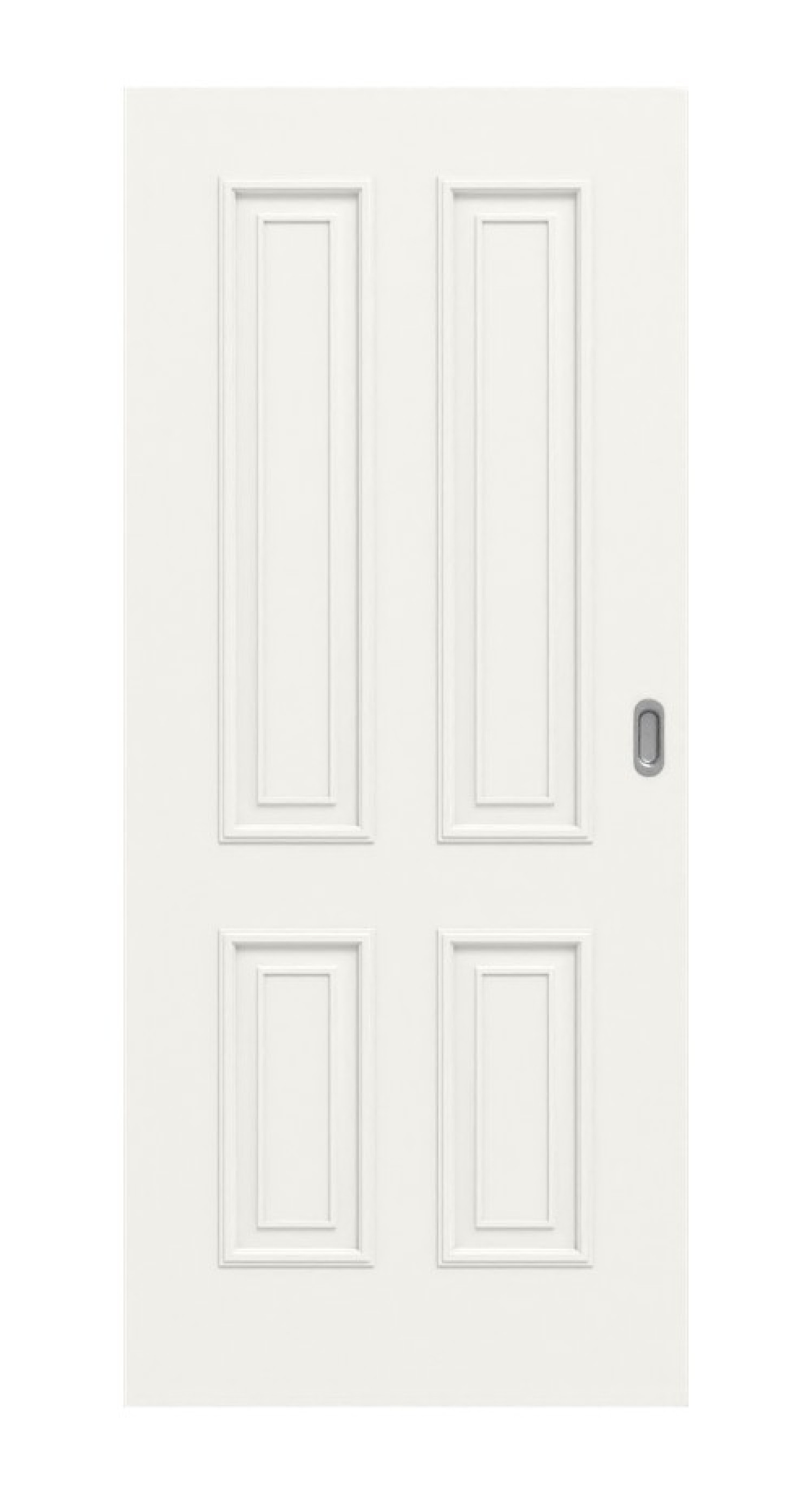 Frontansicht von Landhaus 4 Classic Weißlack Schiebetür - Huga
