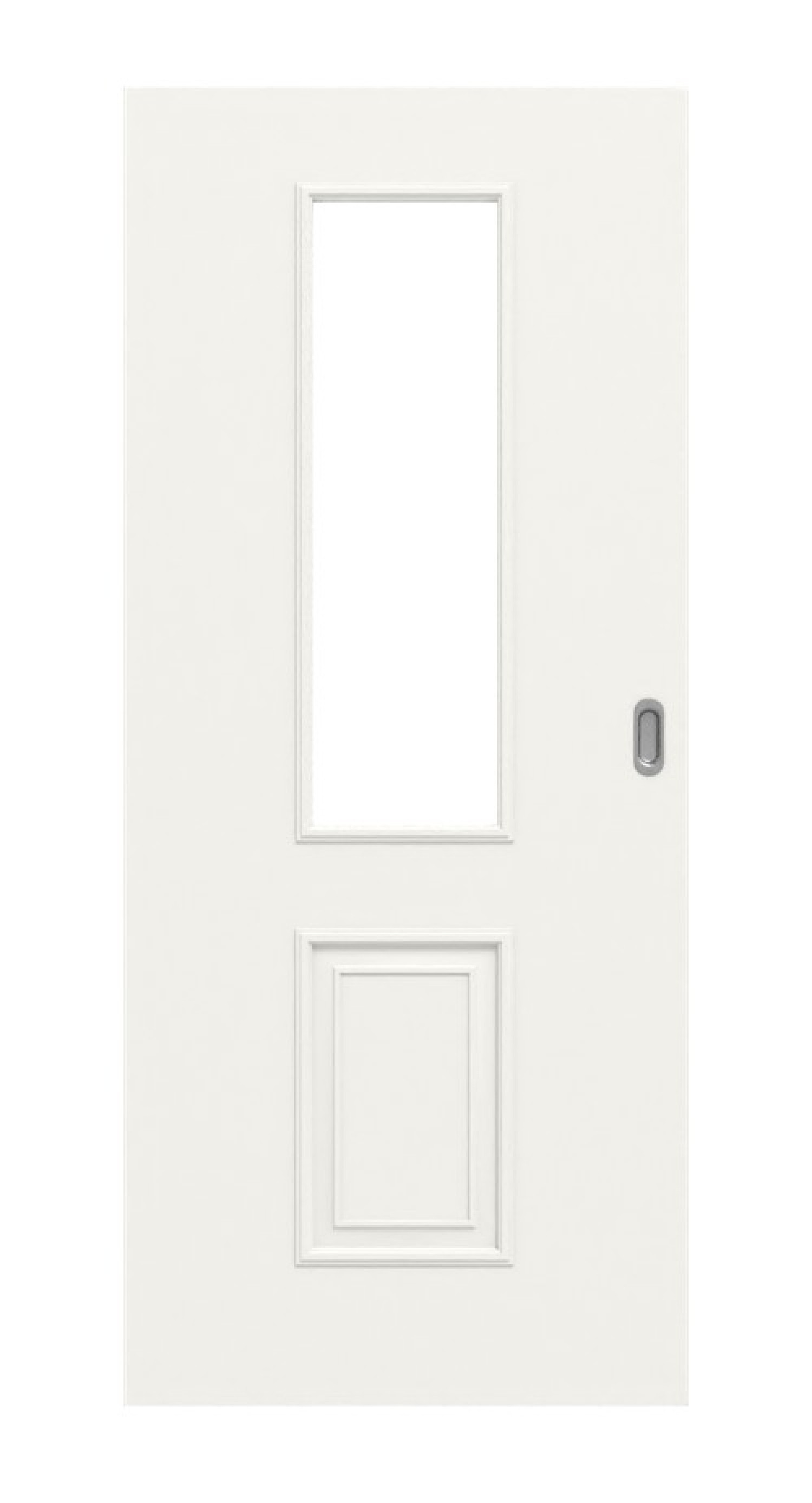 Frontansicht von Landhaus 5 LA Classic Weißlack Schiebetür - Huga