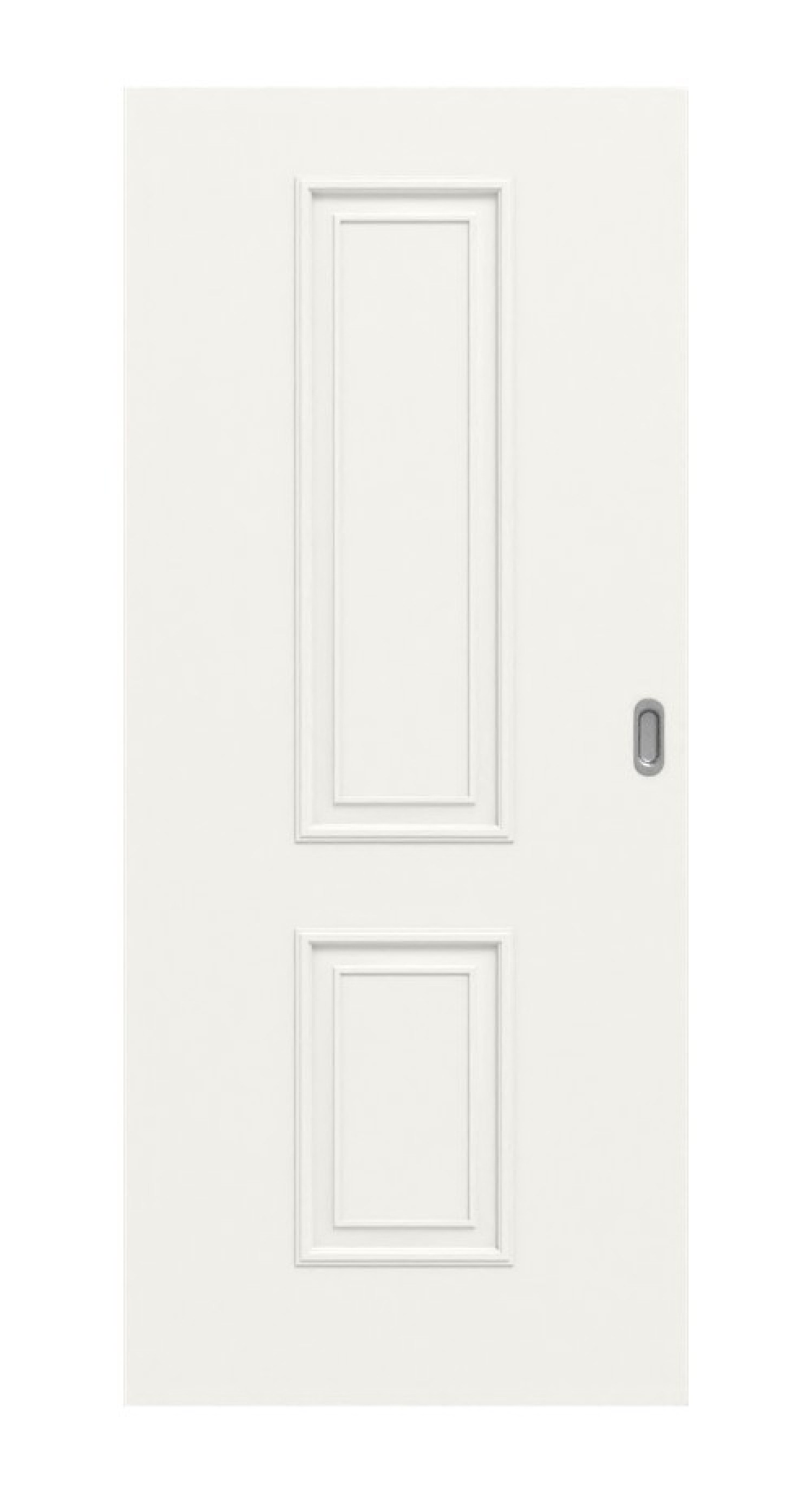 Frontansicht von Landhaus 5 Classic Weißlack Schiebetür - Huga
