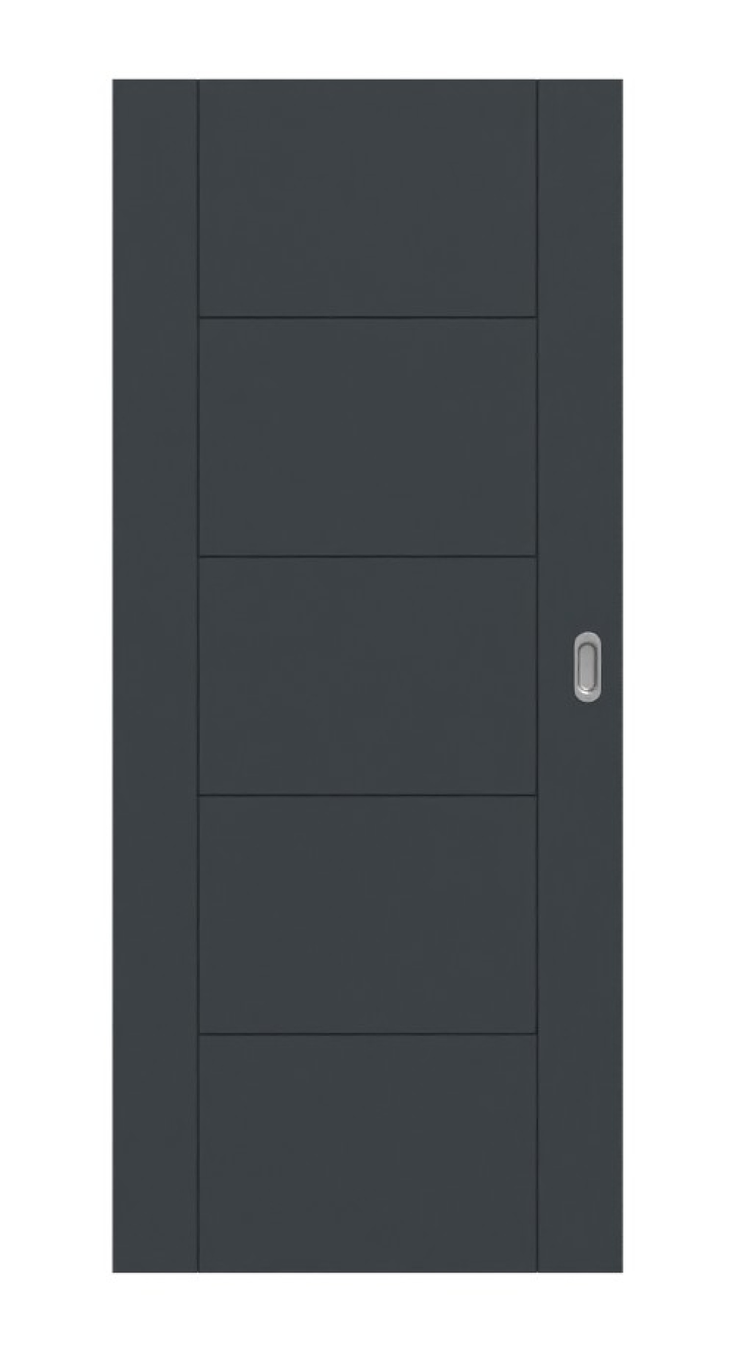 Frontansicht von Groove 13 DesignLine Lack Anthrazit RAL 7016 Schiebetür - Hörmann