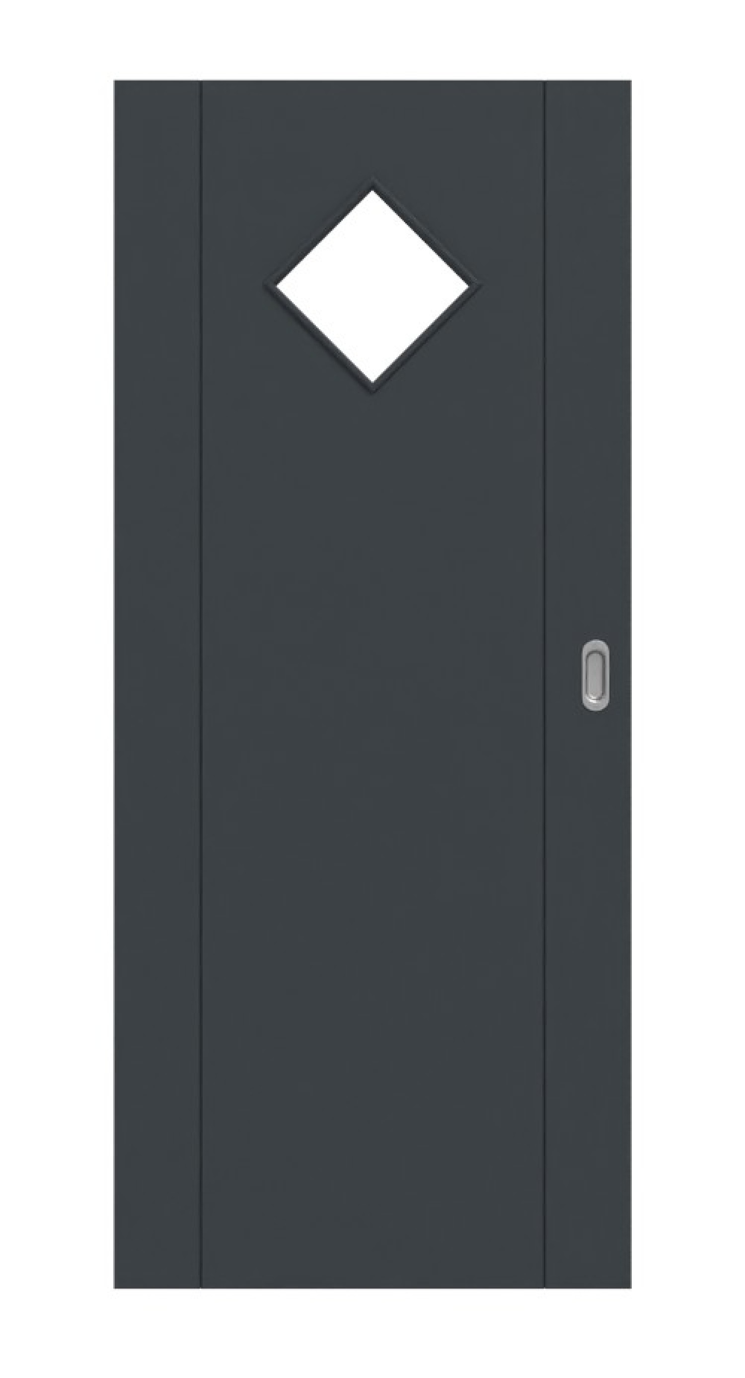 HÖRMANN Schiebetür Groove 16 Anthrazit RAL 7016 Lack DesignLine mit Lichtausschnitt LA 6