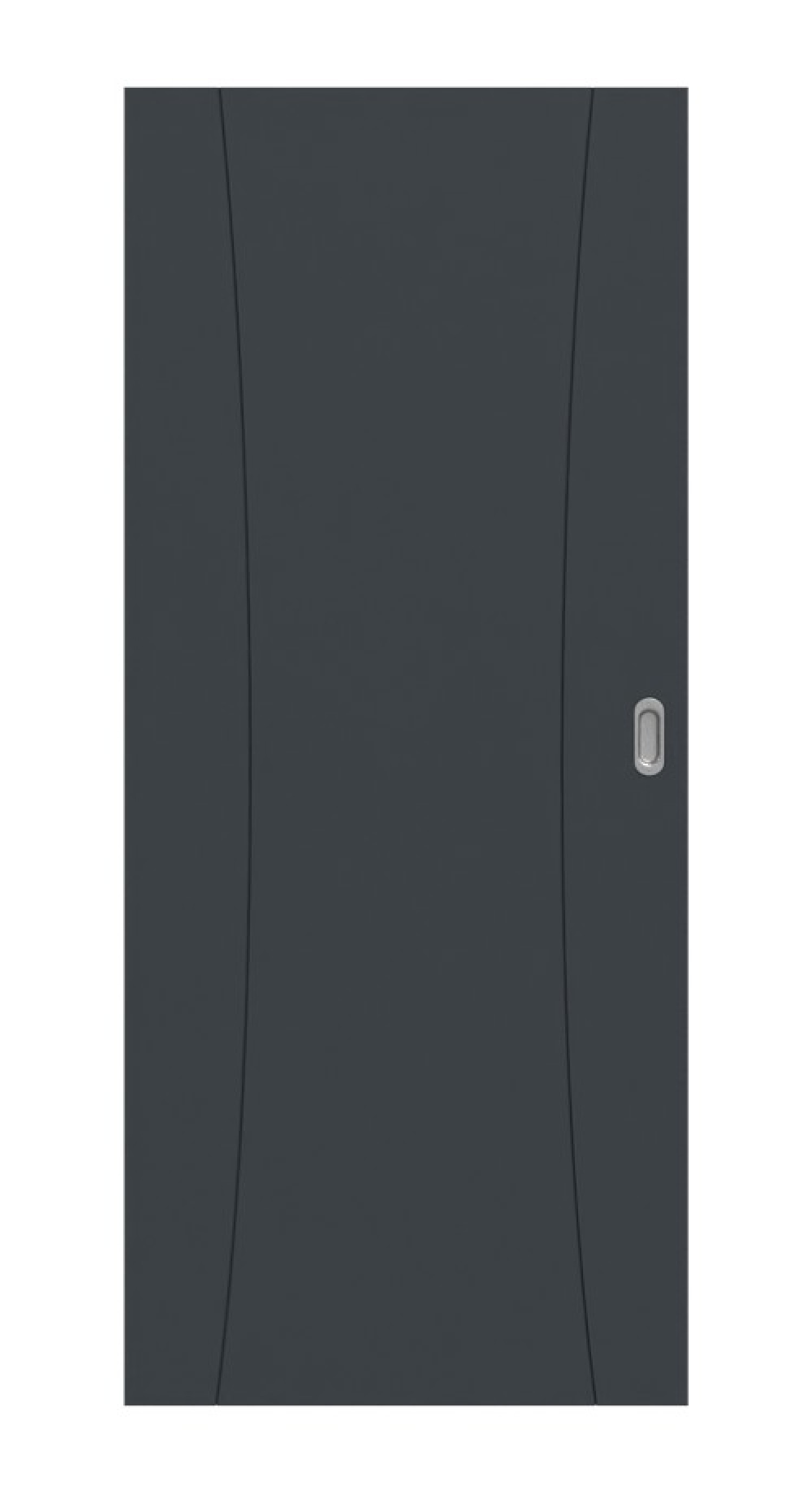Frontansicht von Groove 20 DesignLine Lack Anthrazit RAL 7016 Schiebetür - Hörmann