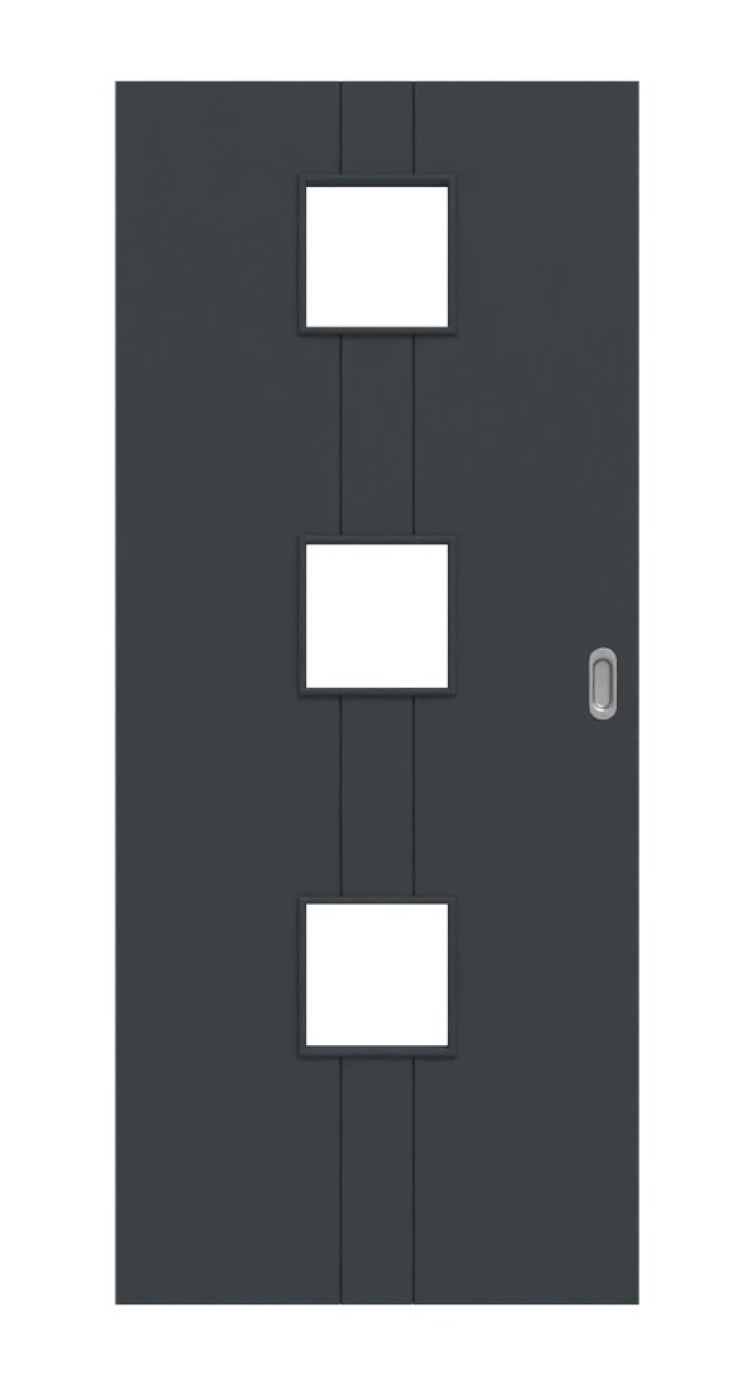HÖRMANN Schiebetür Groove 23 Anthrazit RAL 7016 Lack DesignLine mit Lichtausschnitt LA 10