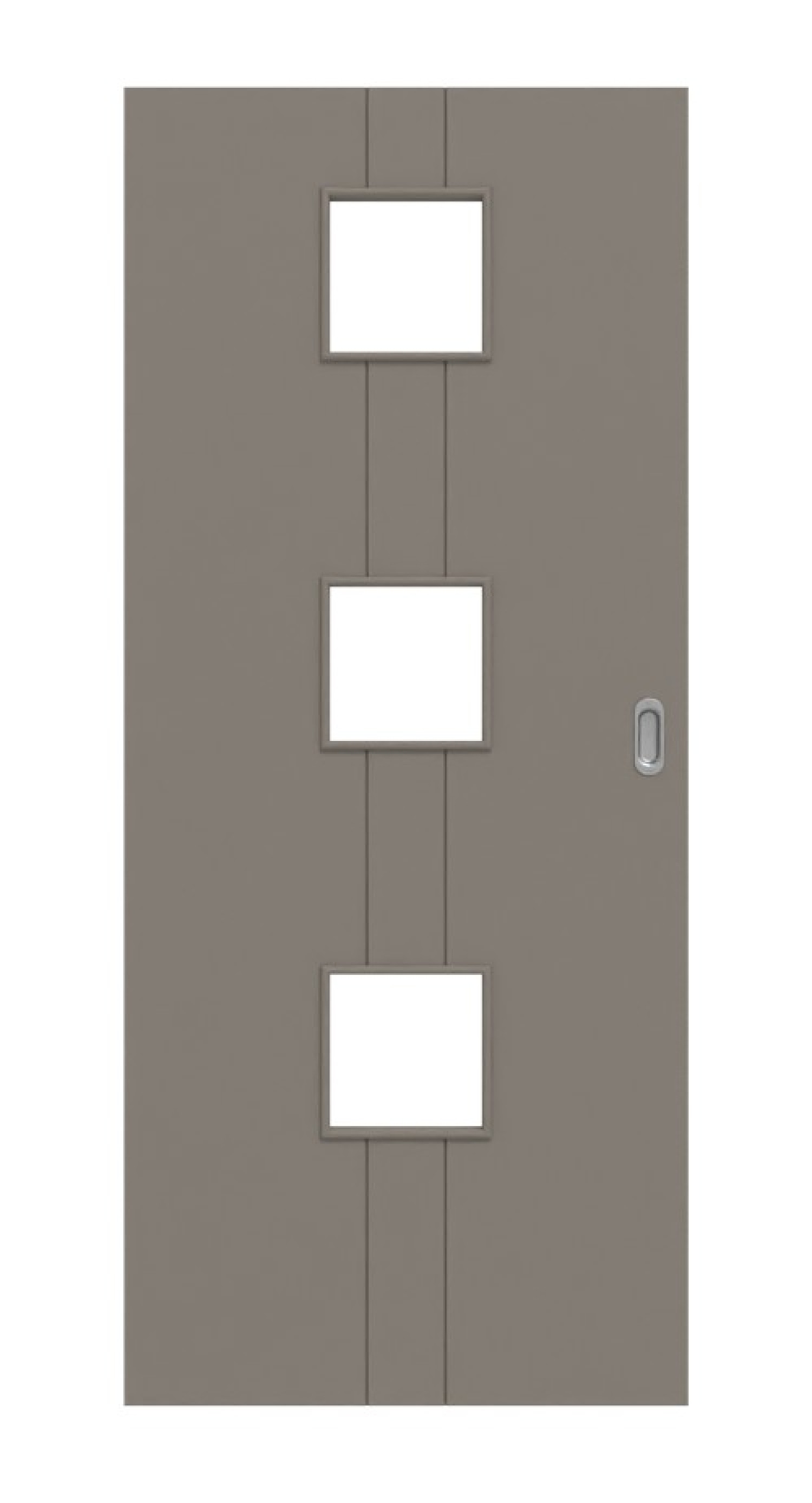 Frontansicht von Signum 23 LA 10 Basic Lack Taupe RAL 7048 Schiebetür - Huga