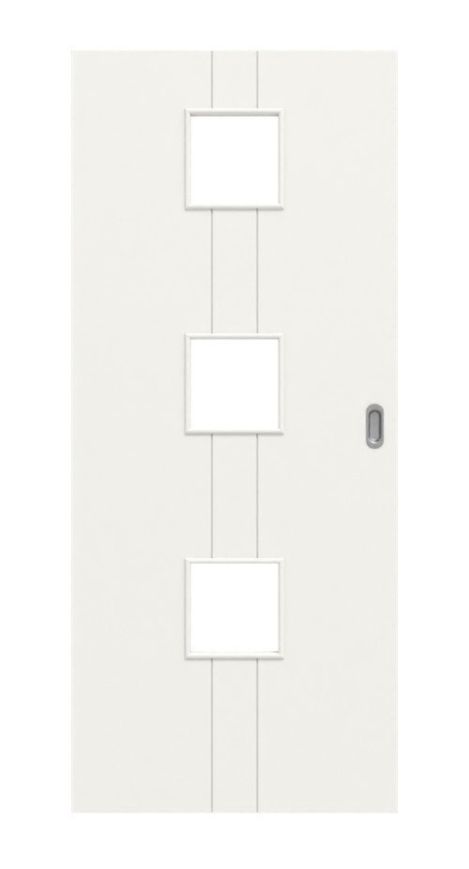 HÖRMANN Schiebetür Groove 23 Weißlack DesignLine mit Lichtausschnitt LA 10