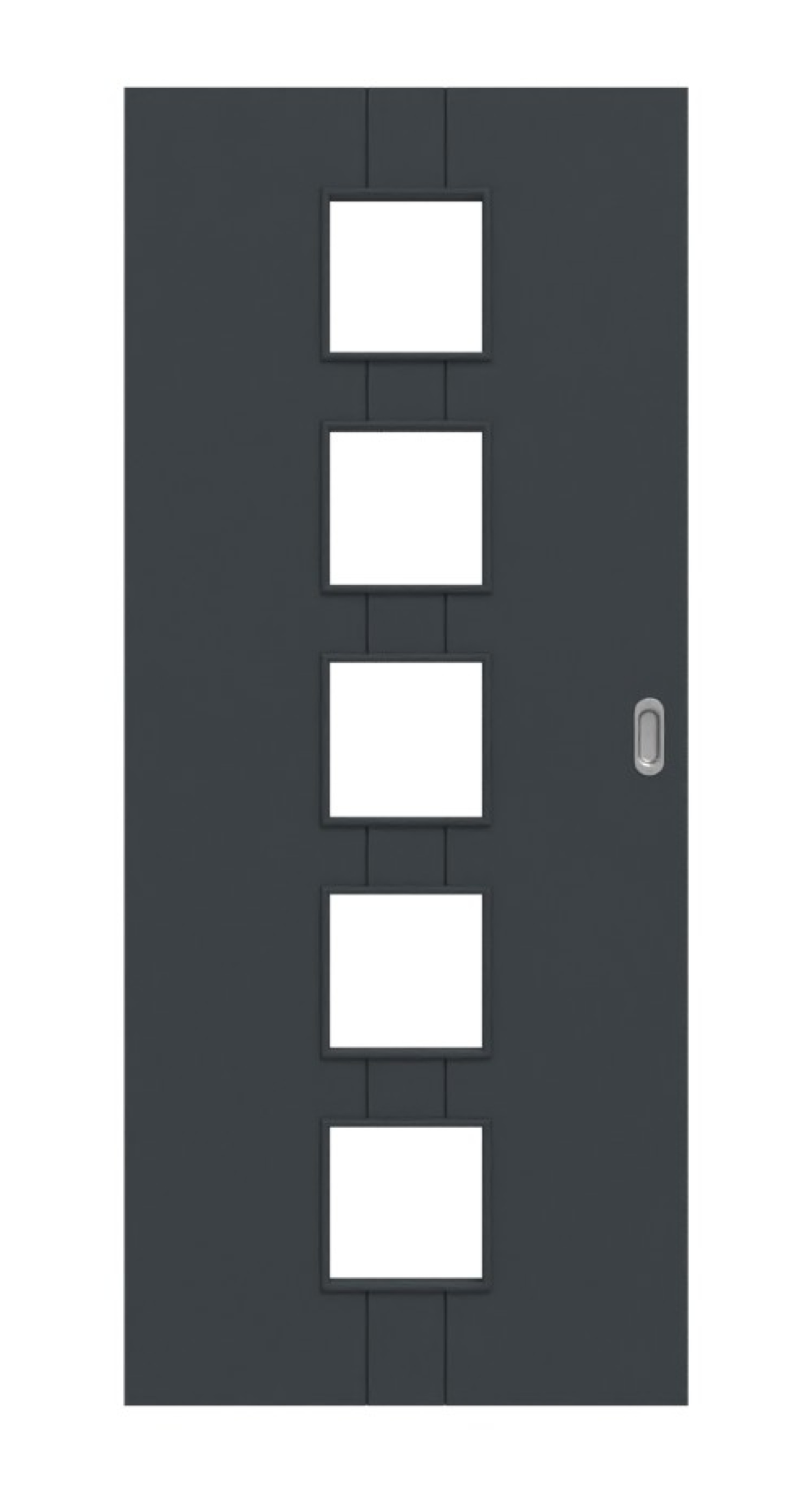 HÖRMANN Schiebetür Groove 23 Anthrazit RAL 7016 Lack DesignLine mit Lichtausschnitt LA 5
