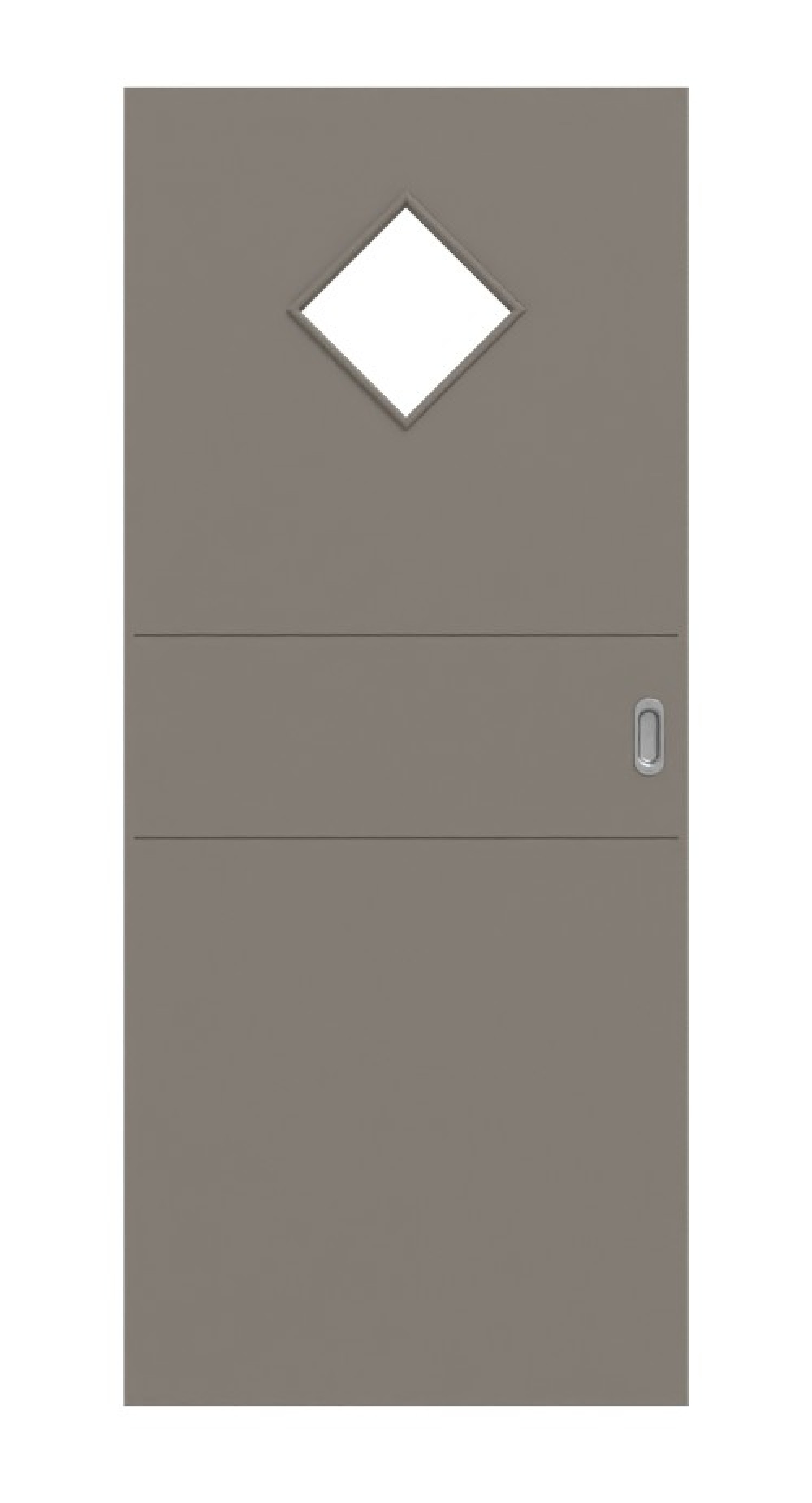 Frontansicht von Groove 29 LA 6 DesignLine Lack Taupe RAL 7048 Schiebetür - Hörmann