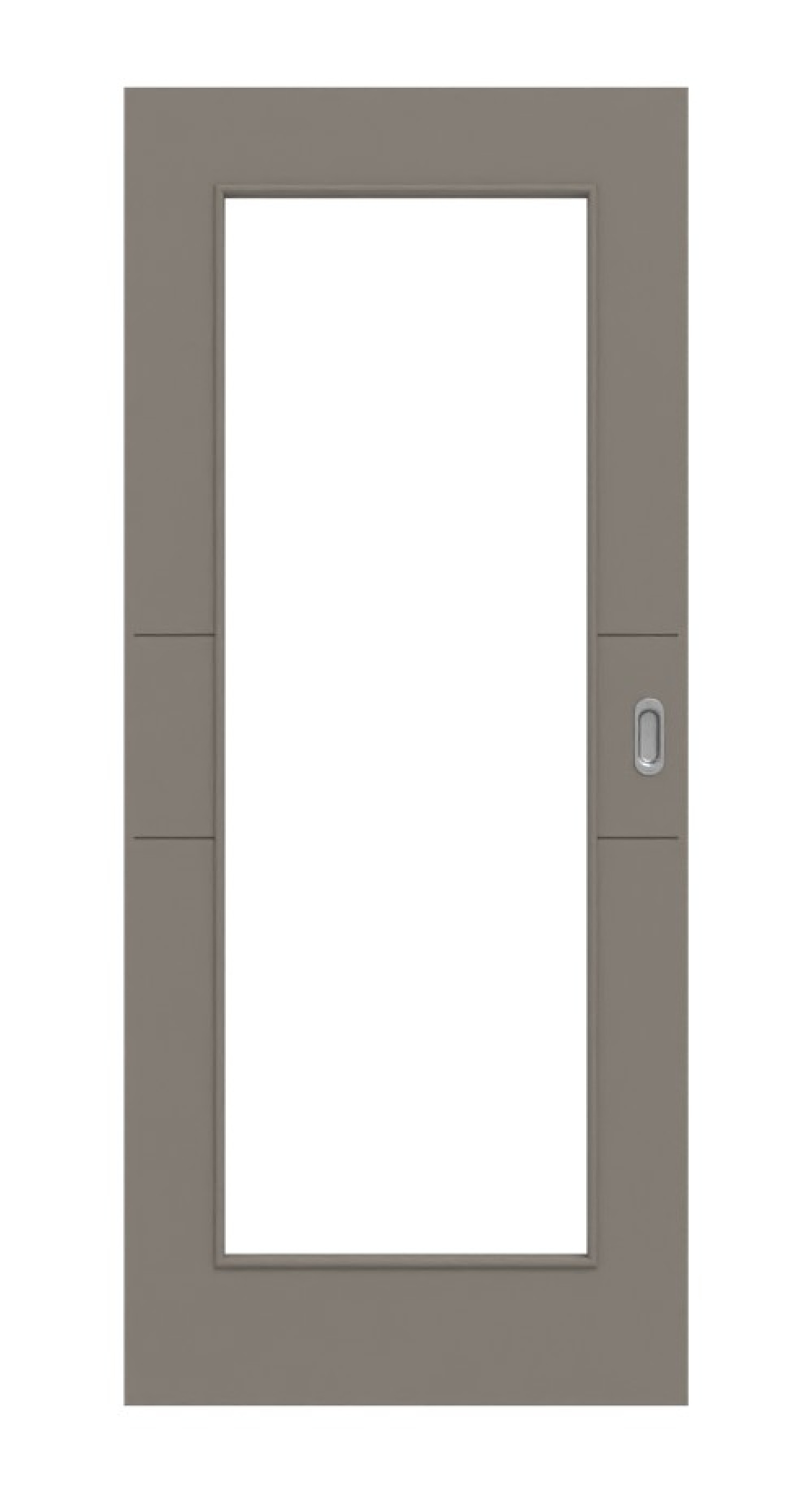 Frontansicht von Signum 29 LA 8 Basic Lack Taupe RAL 7048 Schiebetür - Huga