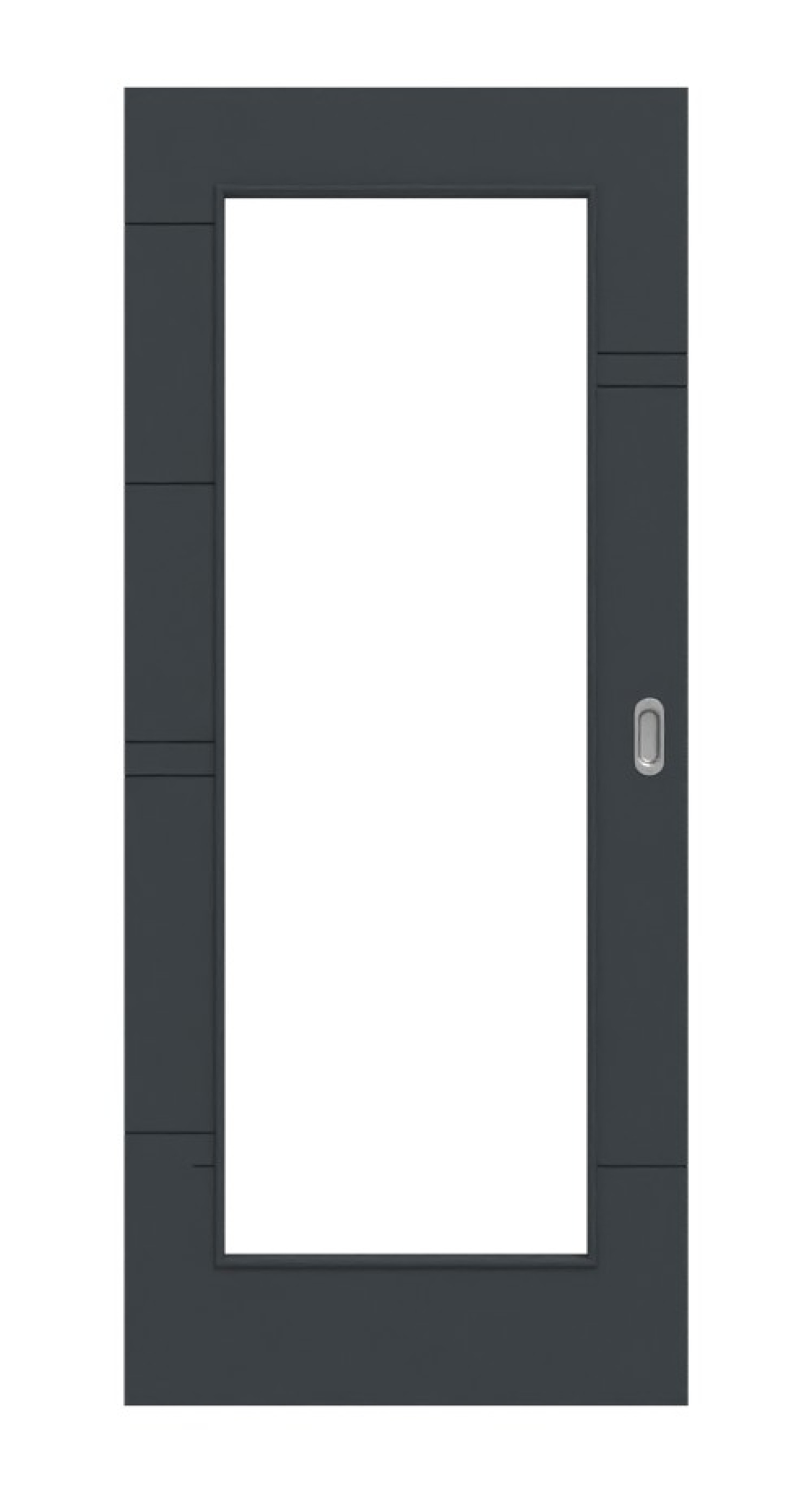 HÖRMANN Schiebetür Groove 50 Anthrazit RAL 7016 Lack DesignLine mit Lichtausschnitt LA 8