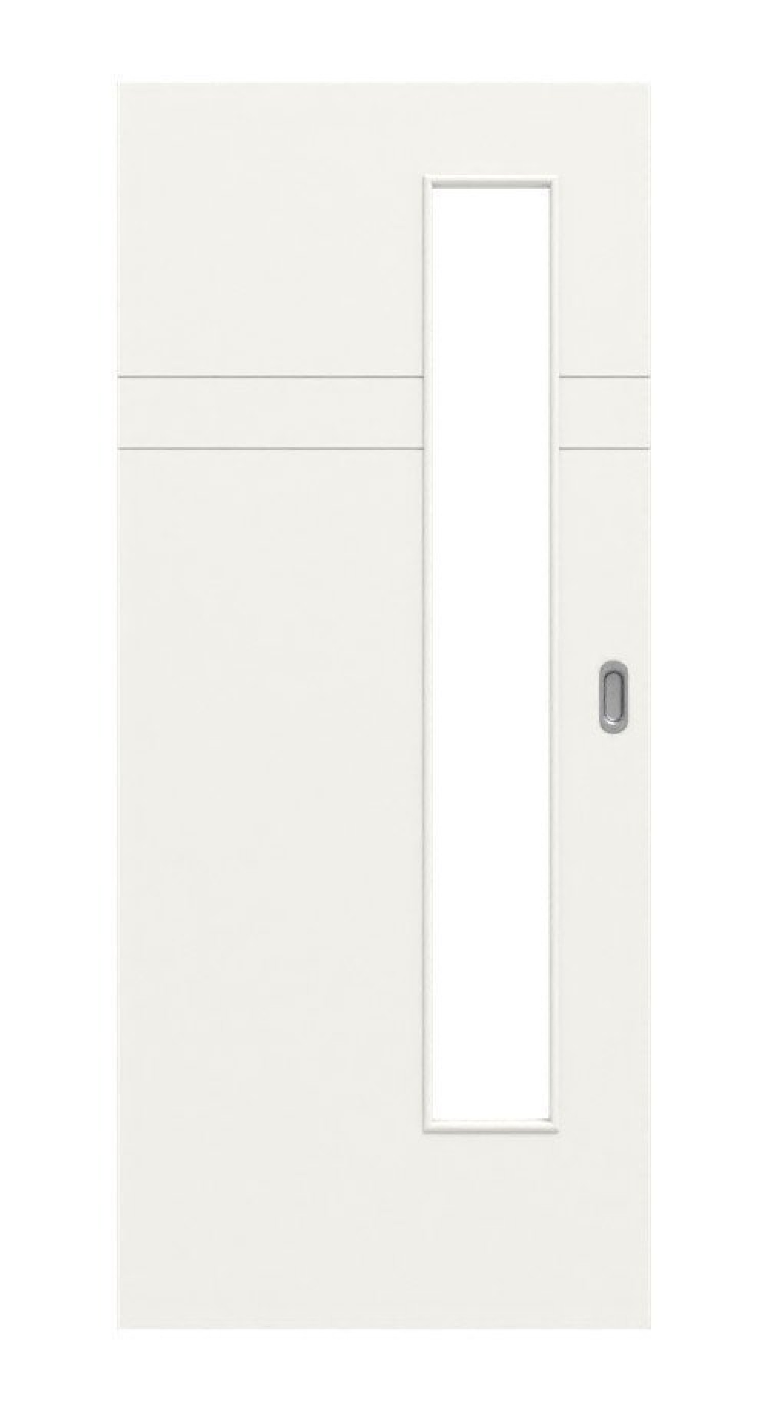 Frontansicht von Signum 78 LA 24 schlossseitig Basic Lack Verkehrsweiß RAL 9016 Schiebetür - Huga