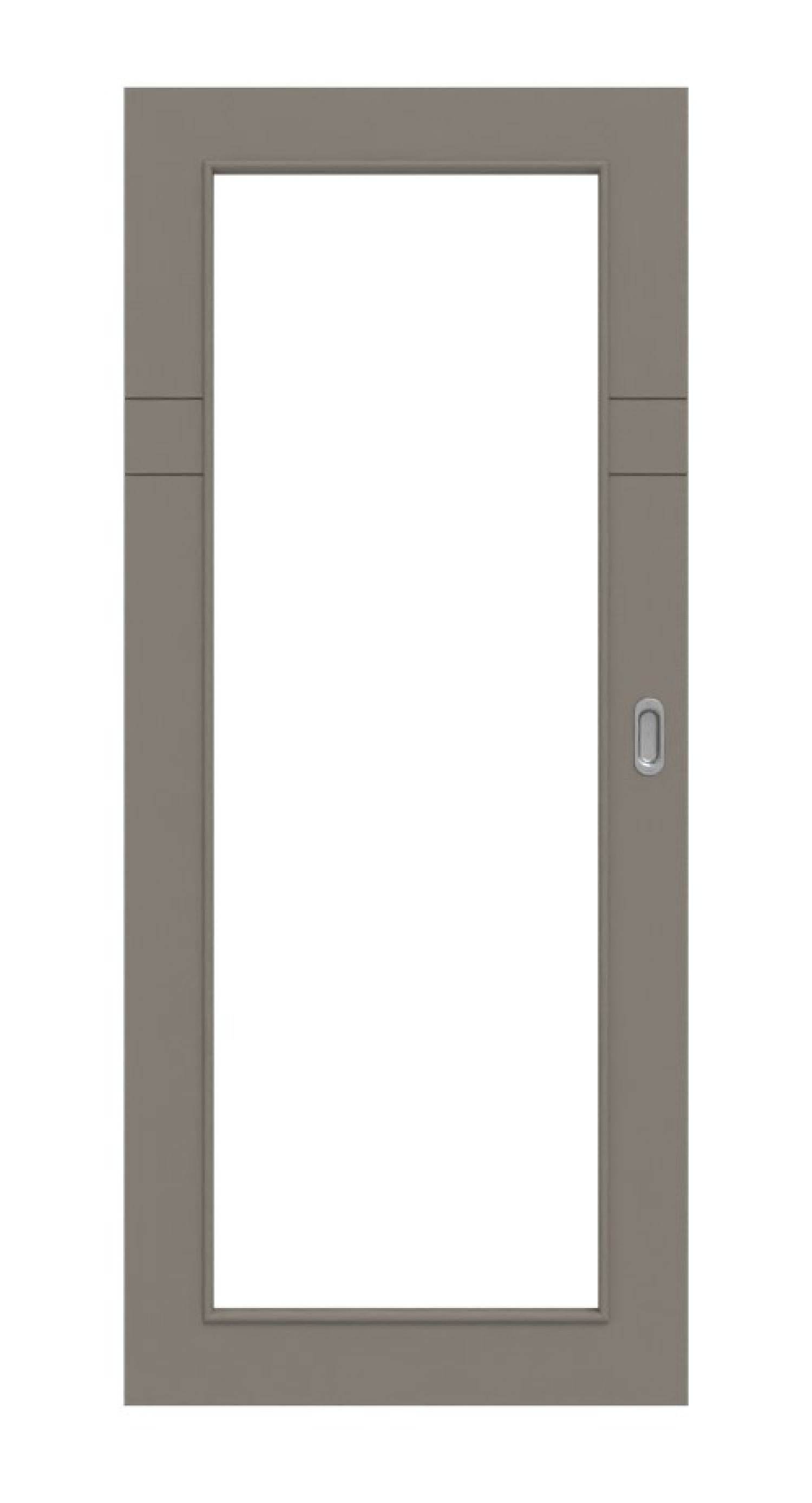 Frontansicht von Signum 78 LA 27 Basic Lack Taupe RAL 7048 Schiebetür - Huga