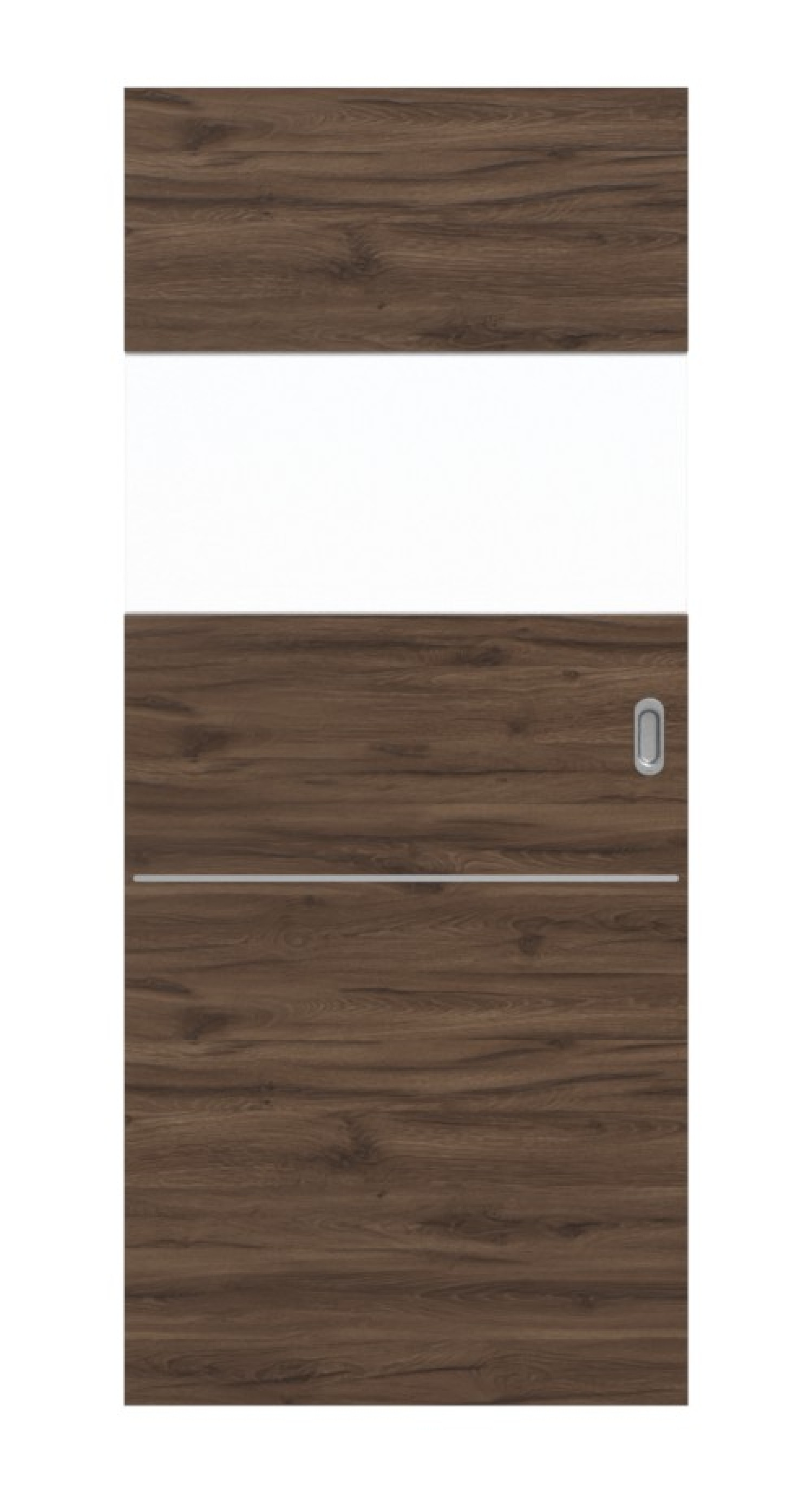 HÖRMANN Schiebetür Pure 2 Alpineiche quer Duradecor DesignLine mit Lichtausschnitt quer mit bündiger Lisene Steel 79-7
