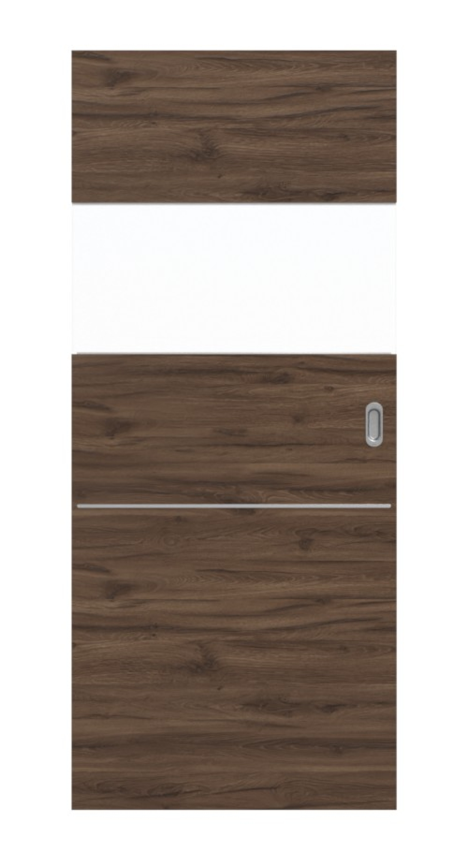 HÖRMANN Schiebetür Pure 2 Alpineiche quer Duradecor DesignLine mit Lichtausschnitt quer mit Lisene Steel 79