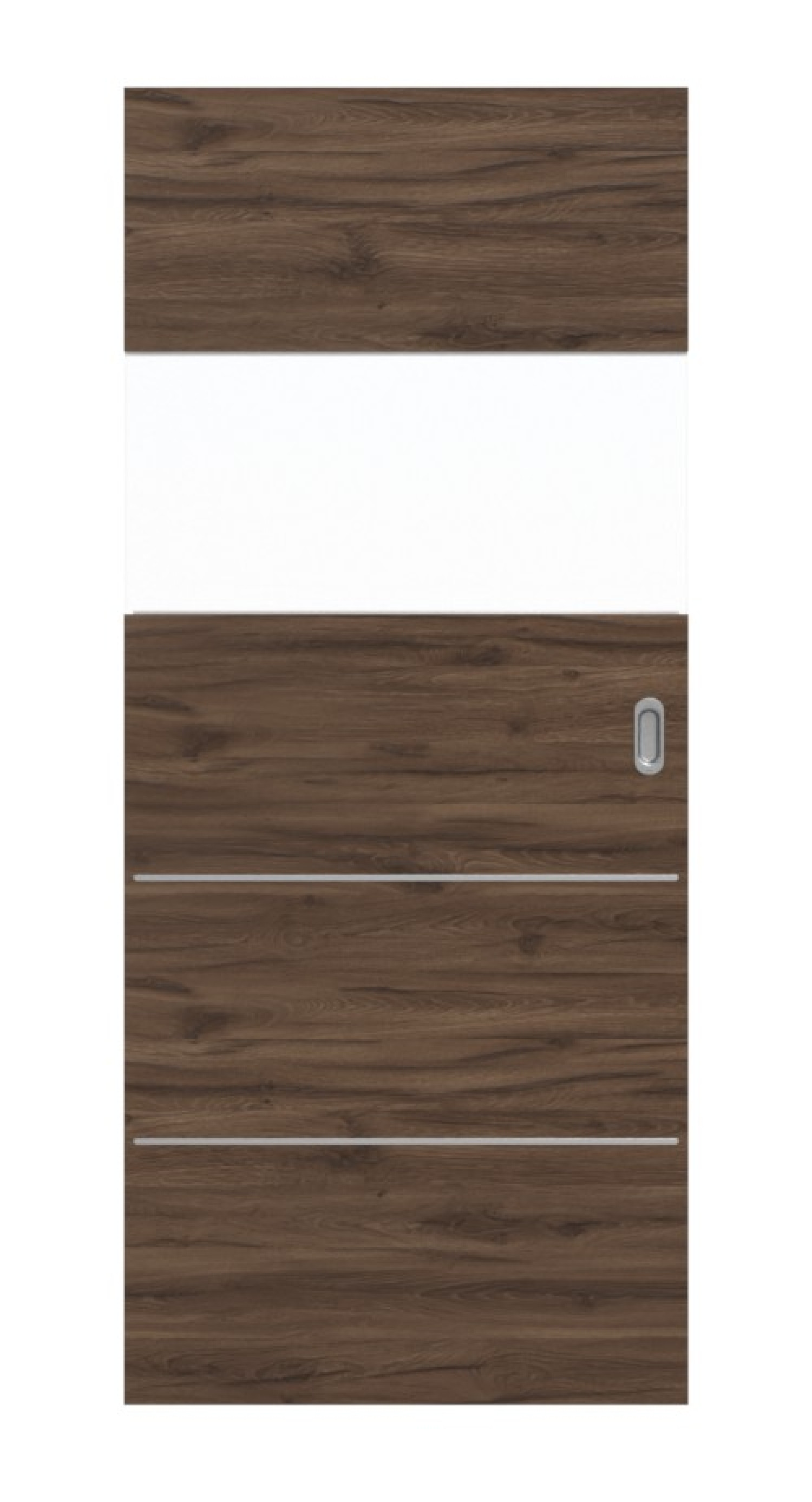 HÖRMANN Schiebetür Pure 2 Alpineiche quer Duradecor DesignLine mit Lichtausschnitt quer mit Lisene Steel 80