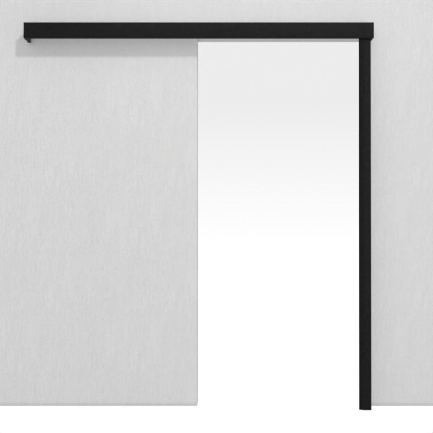 CLASSEN Schiebetürsystem vor der Wand laufend Uni Schwarz Dekorfolie ohne Zarge