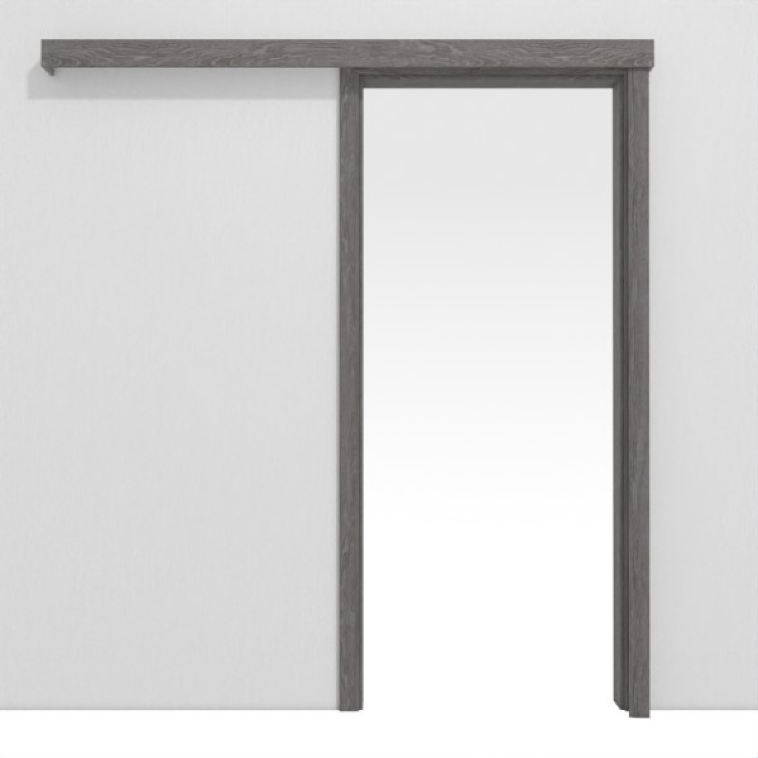 CLASSEN Schiebetürsystem Grigio Eiche CPL vor der Wand laufend mit Zarge