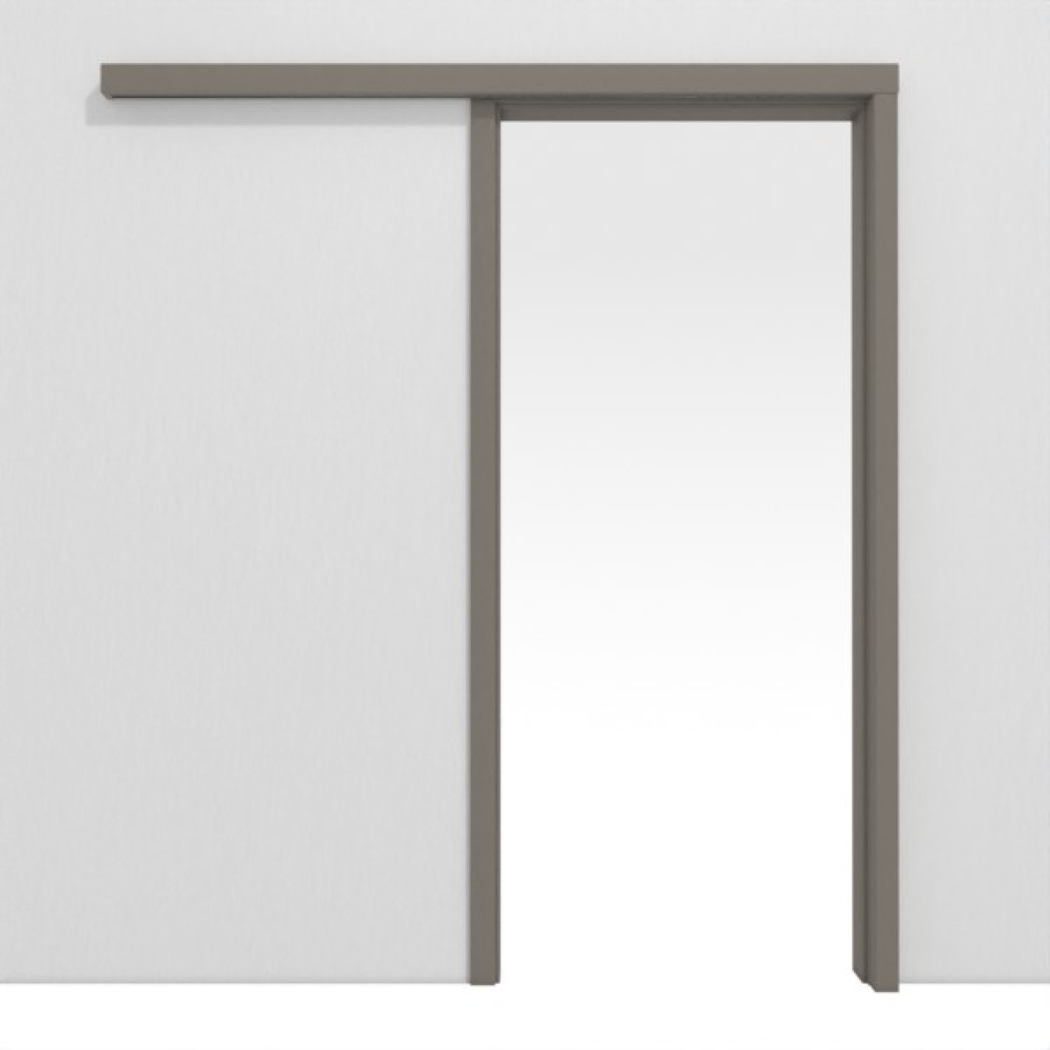 LEBO Schiebetürsystem vor der Wand laufend Ultramatt Taupe Versio inkl. Zarge