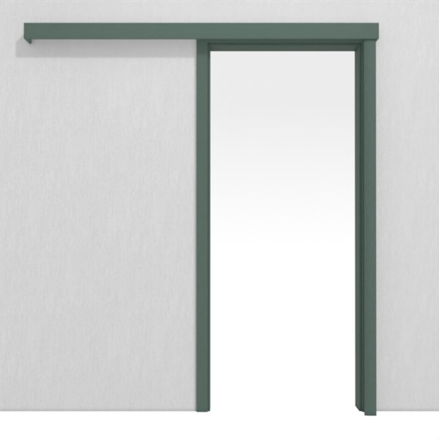CLASSEN Schiebetürsystem vor der Wand laufend Uni Green Dekorfolie mit Zarge