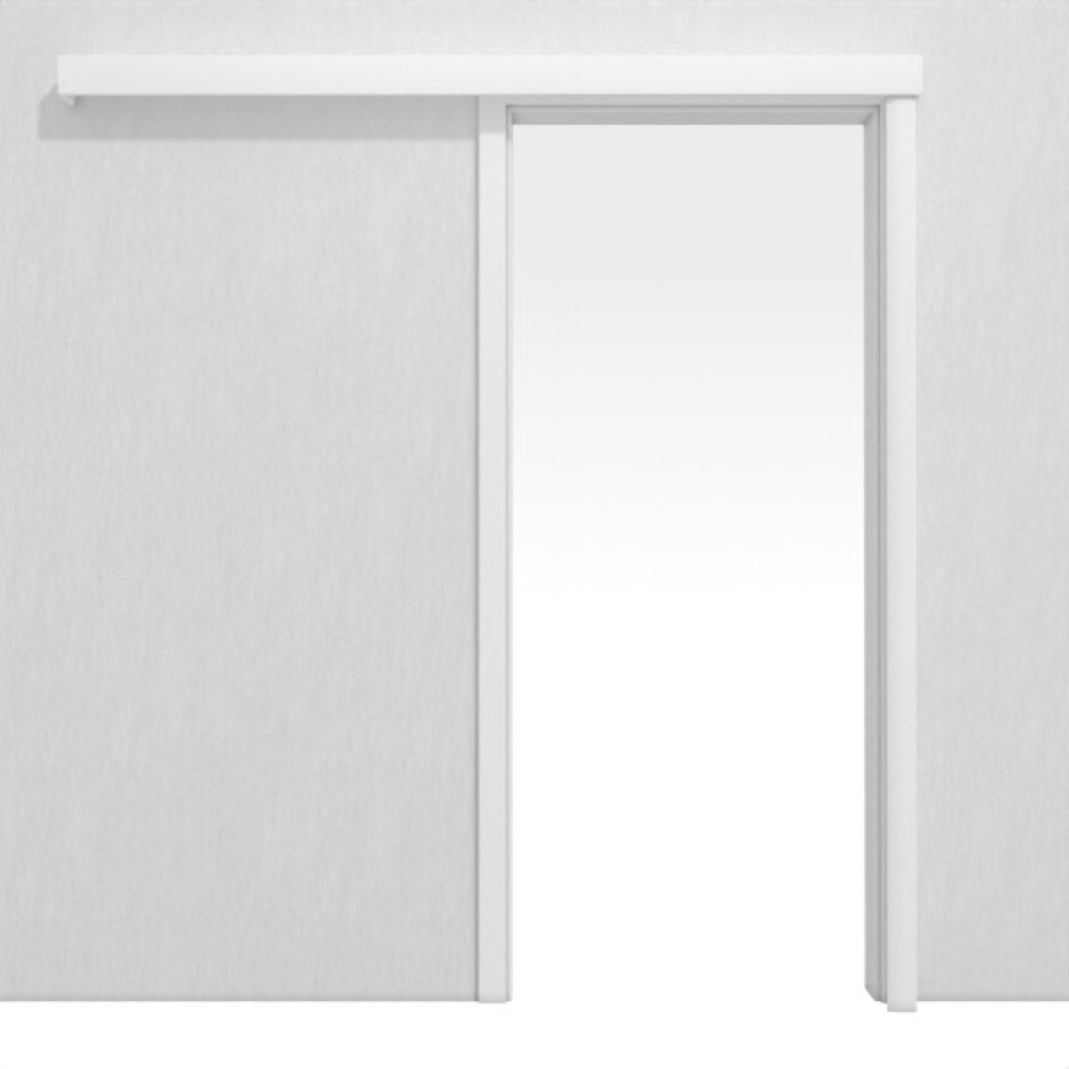 CLASSEN Schiebetürsystem vor der Wand laufend Uni Weiß Dekorfolie mit Zarge