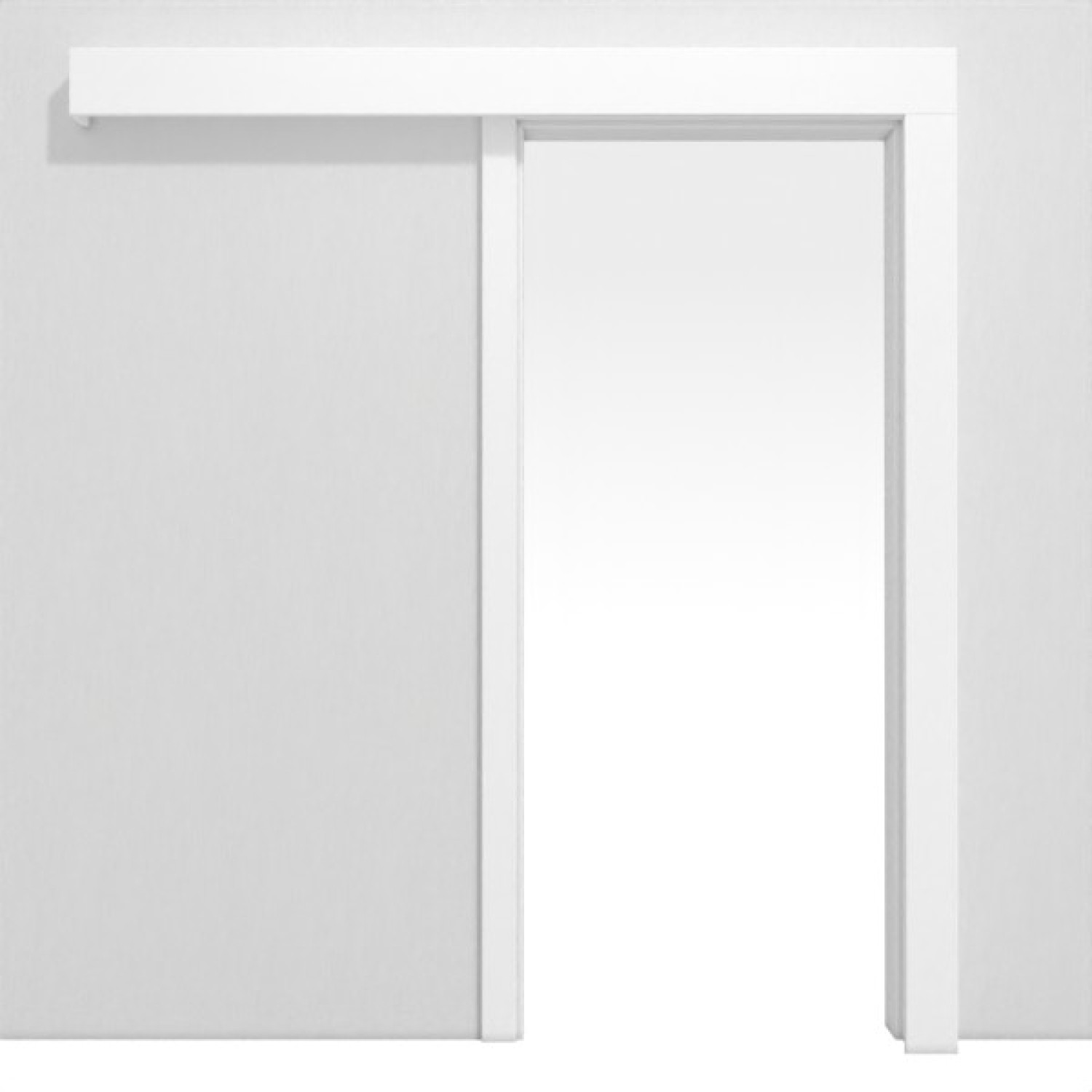 Bild von Ultraweiß Laminat DuriTop (CPL) Schiebetür-System Classic vor der Wand laufend - Jeld-Wen