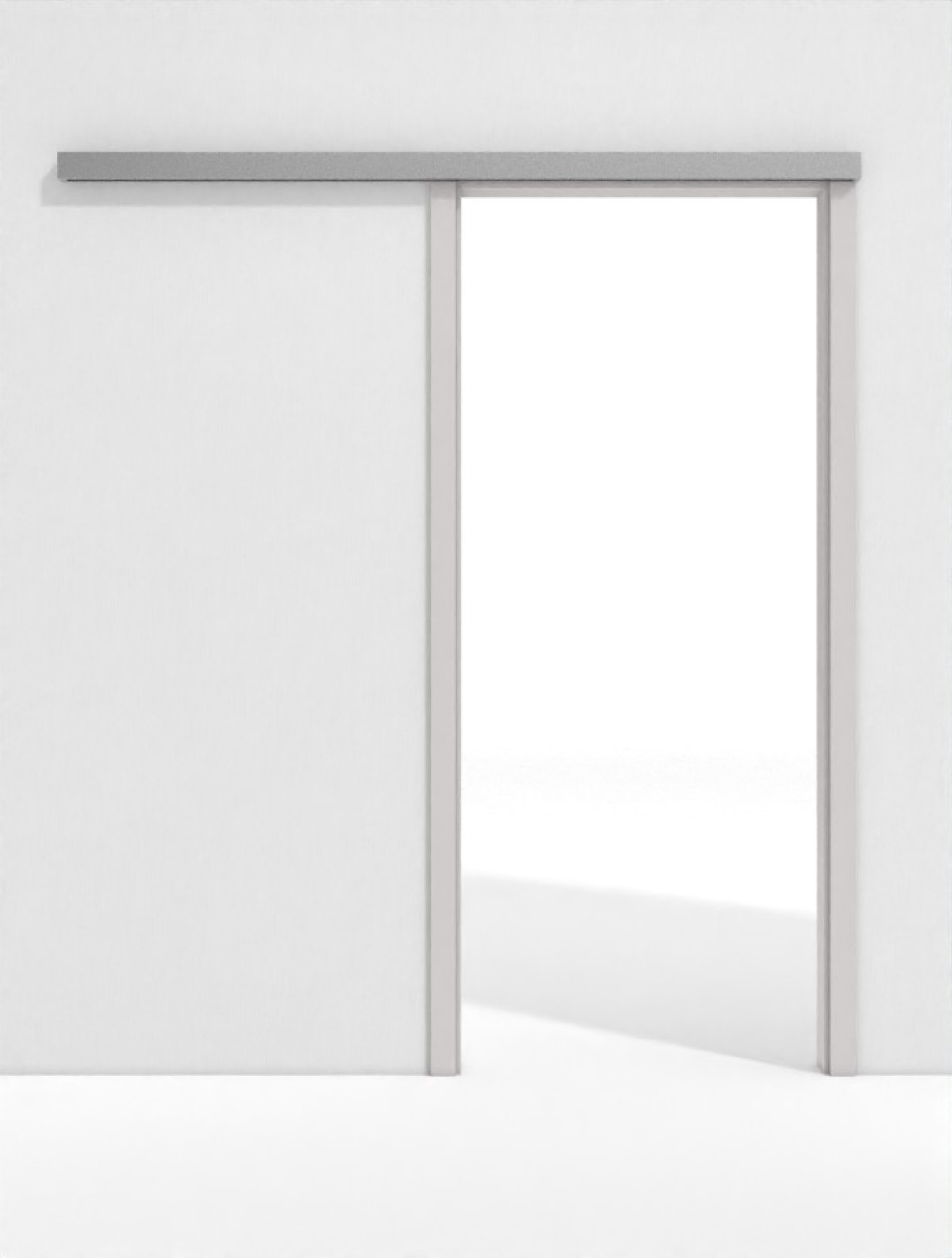 Frontansicht von GARANT Line-Schiebetürsystem vor der Wand laufend U12188SD Lichtgrau GHK08