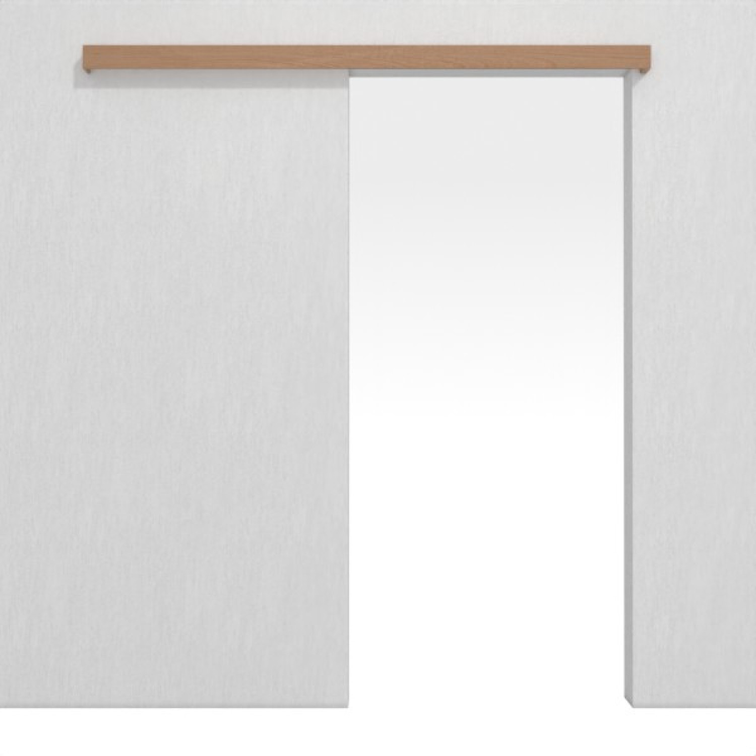 LEBO Schiebetürsystem vor der Wand laufend Buche Natur Matt Furnier ohne Zarge