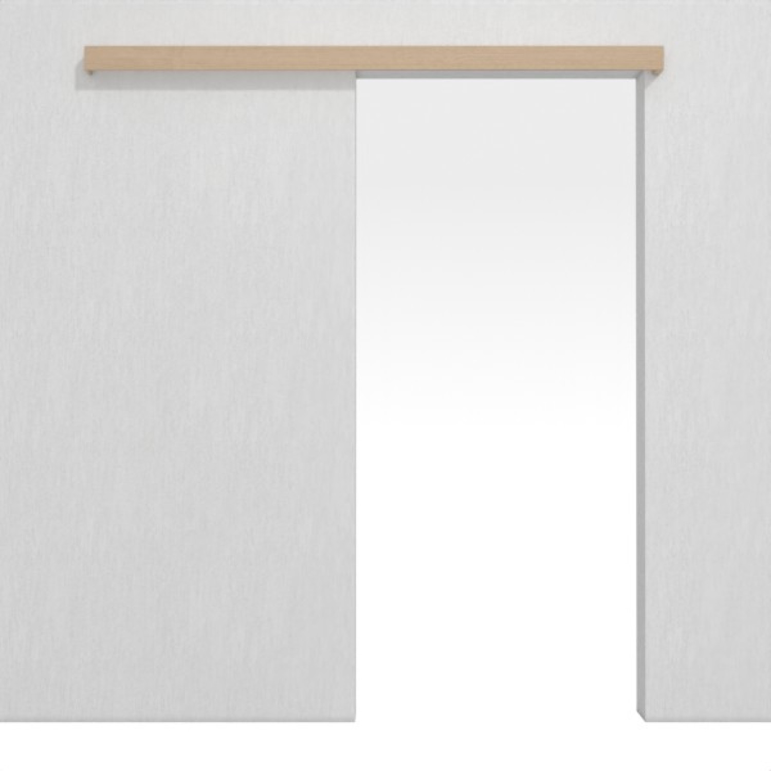 LEBO Schiebetürsystem vor der Wand laufend Can. Ahorn Matt Furnier ohne Zarge
