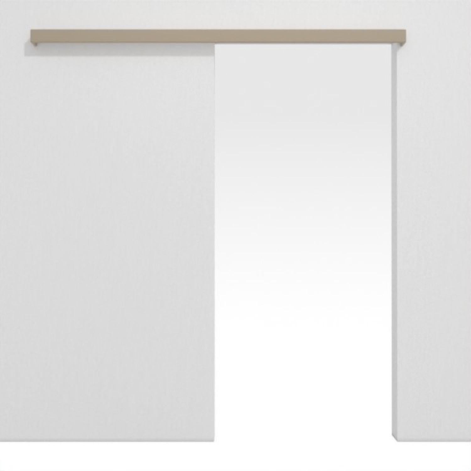 Frontansicht von Schiebetürsystem vor der Wand laufend ohne Zarge Ultramatt taupe Concepto