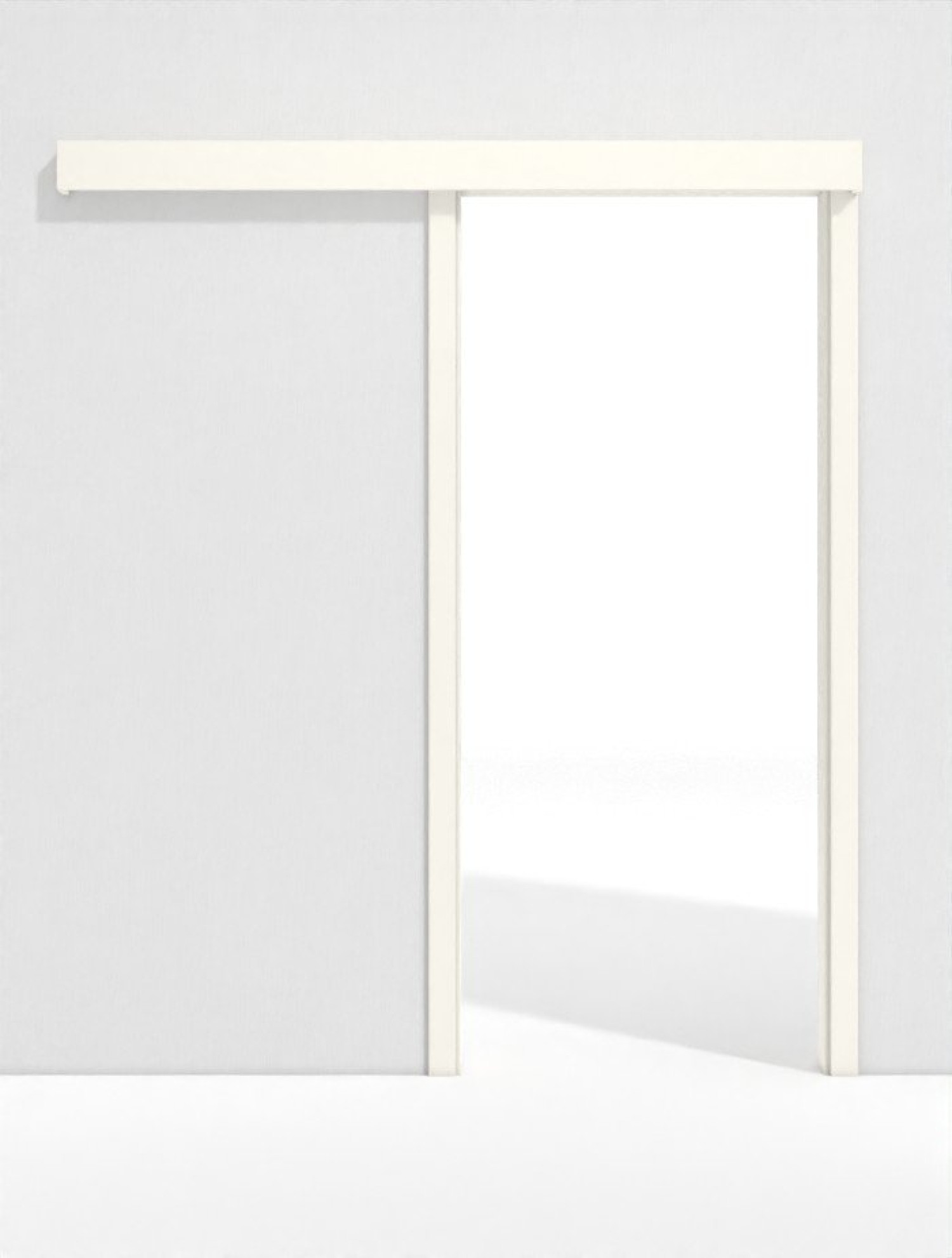 Frontansicht von GARANT Schiebetürsystem vor der Wand laufend 0105-60 Pearl White CePaL