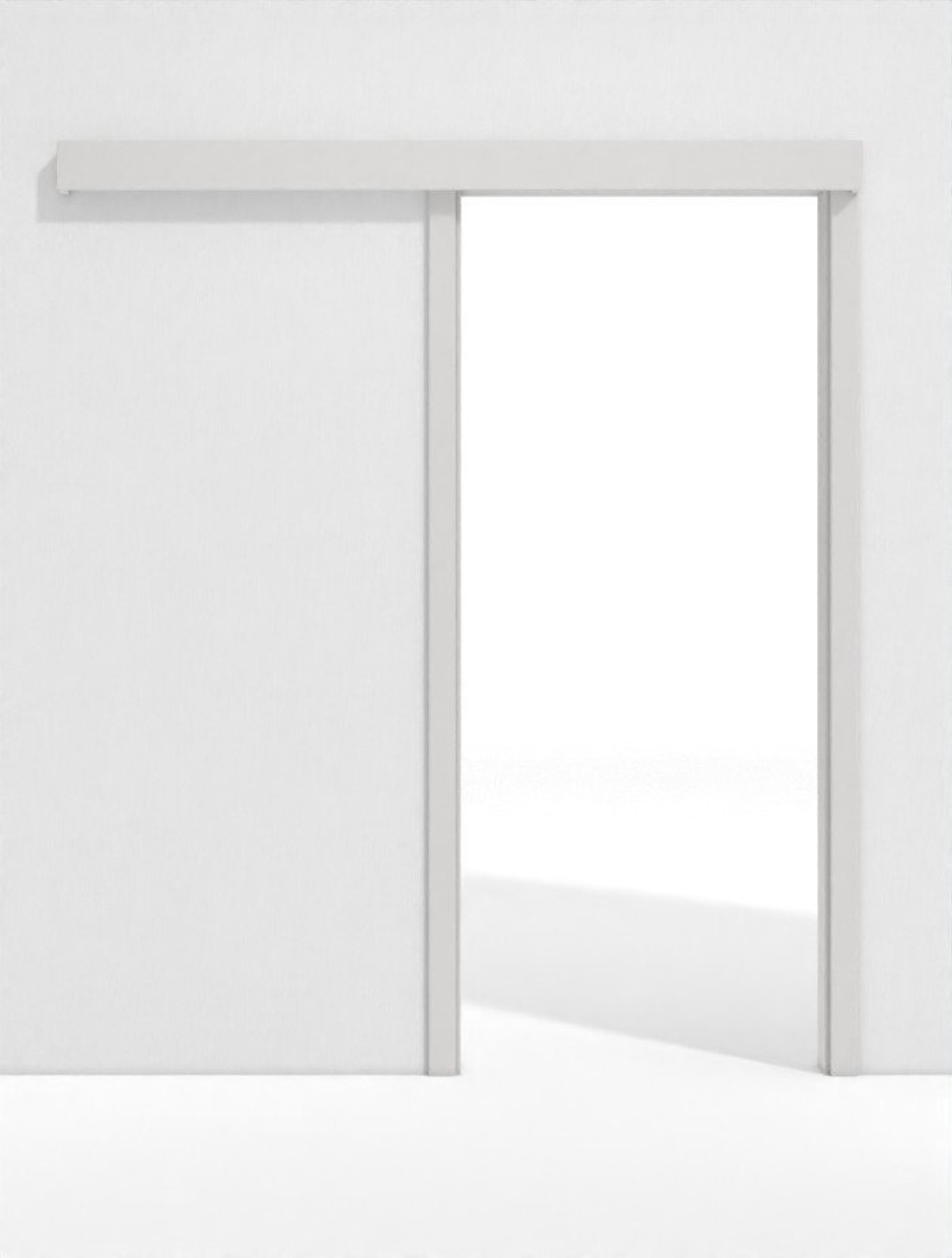 Frontansicht von GARANT Schiebetürsystem vor der Wand laufend 0160-60 Silver Grey CePaL