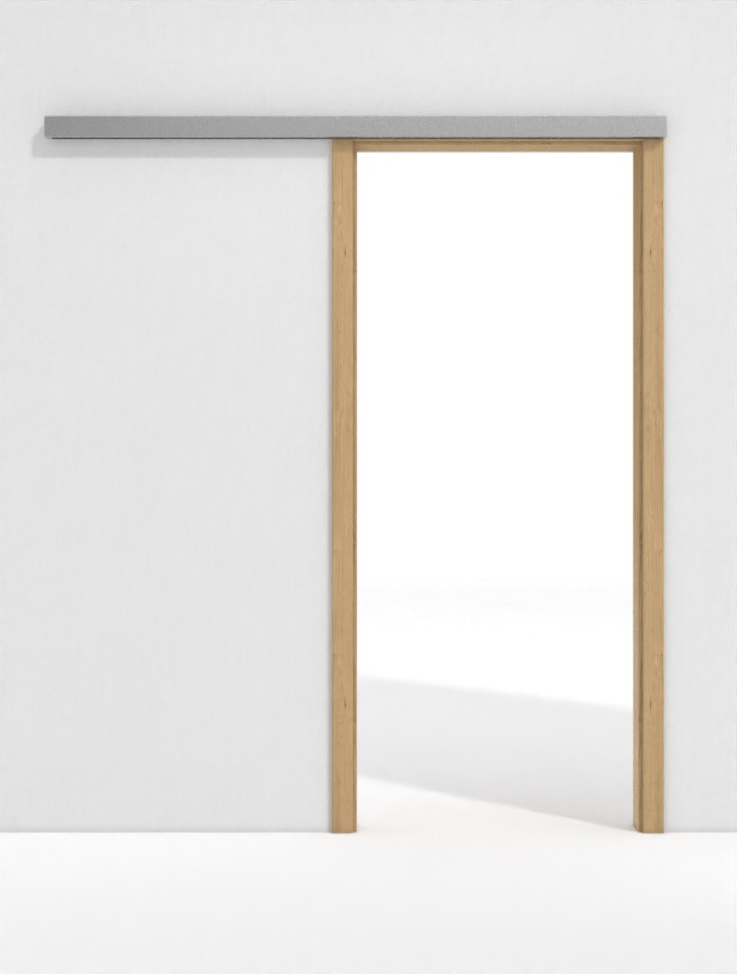 Frontansicht von GARANT Line-Schiebetürsystem vor der Wand laufend Authentic Asteiche CePaL