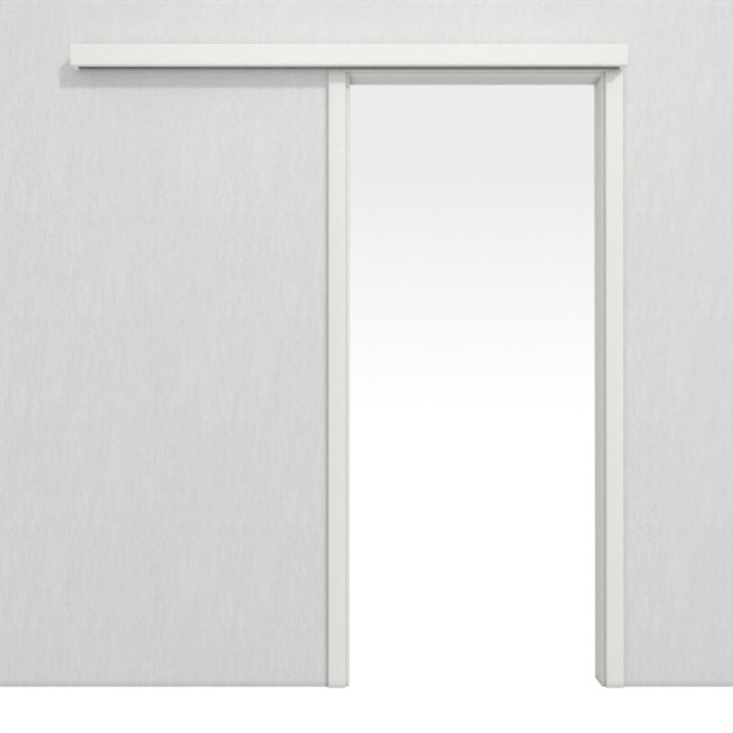 Bild von Weißlack 9016 Lack Schiebetürsystem vor der Wand laufend - Lebo