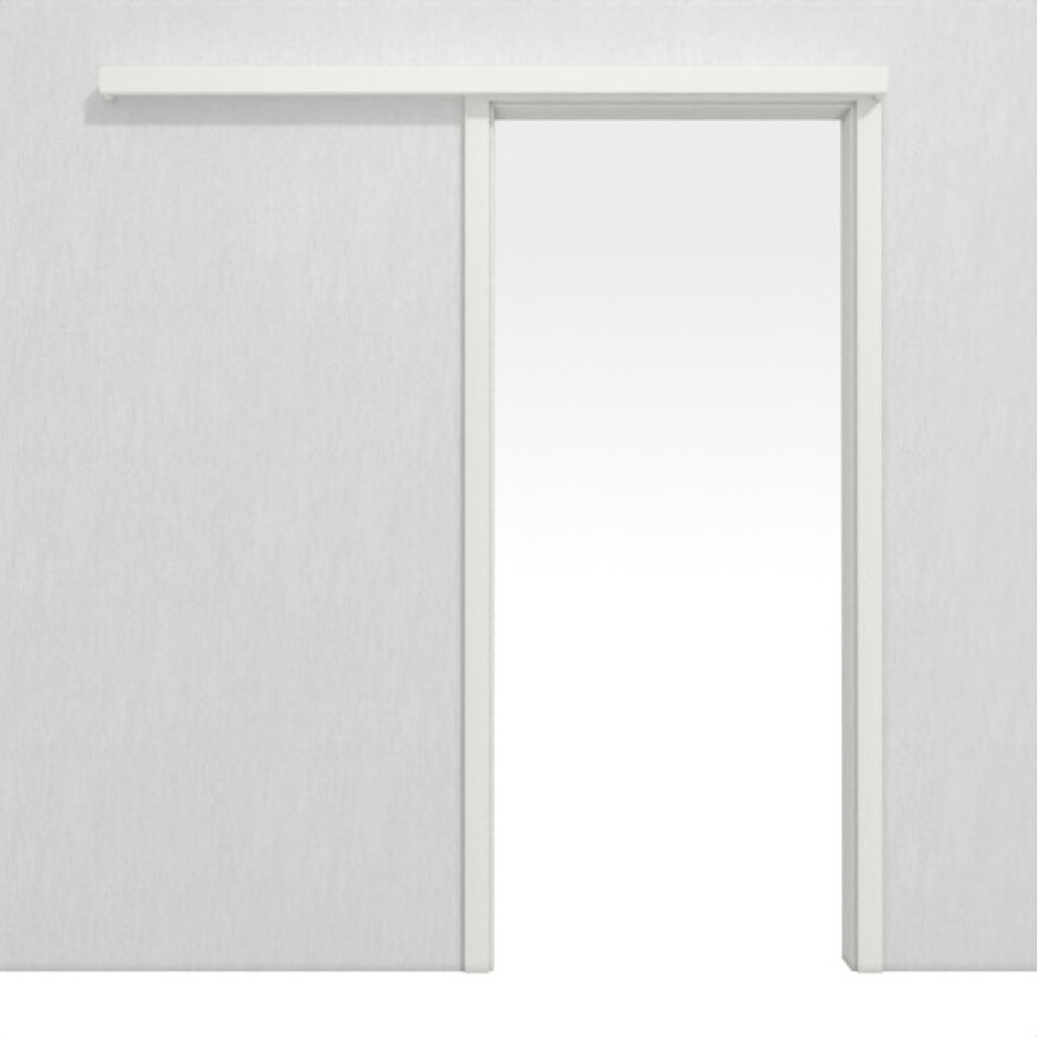 Bild von Weißlack 9016 Lack Schiebetürsystem vor der Wand laufend - Lebo