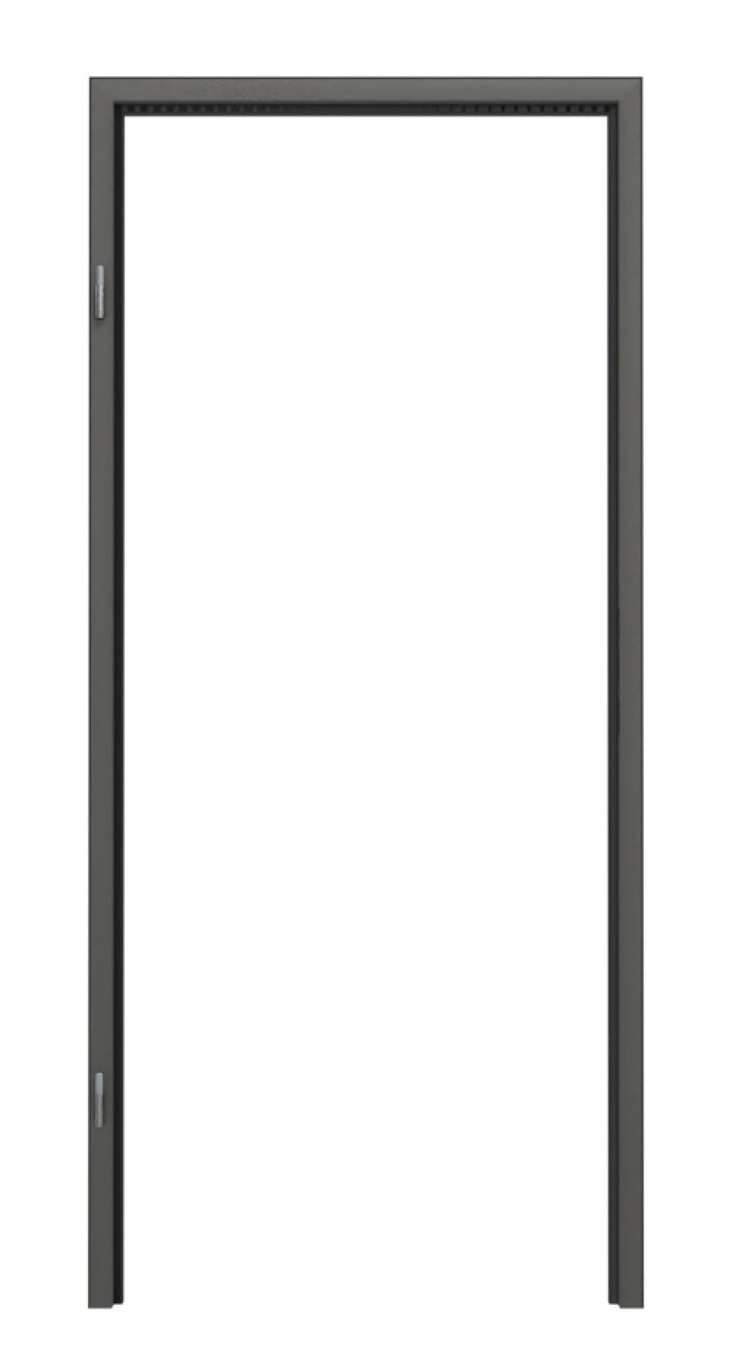 Frontansicht 3 von der Aluminium-Blockzarge RAL 9007 Trend für Holztüren - Küffner